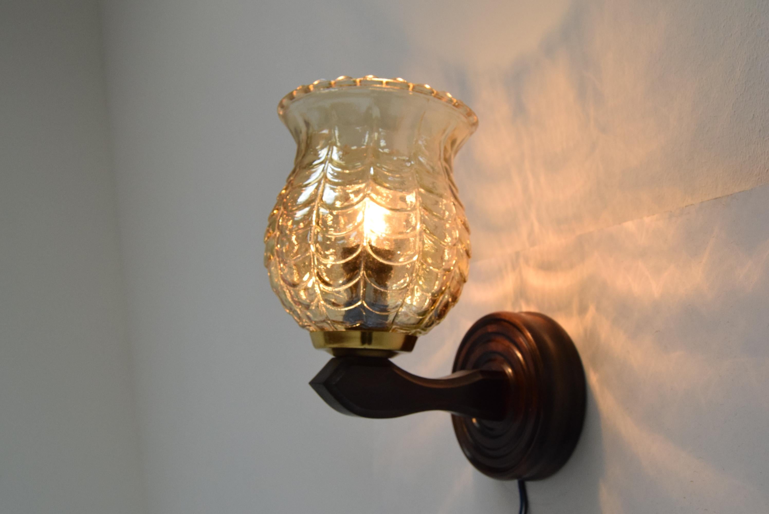 Mid-century Wall Lamp, 1970's.  In Good Condition For Sale In Praha, CZ