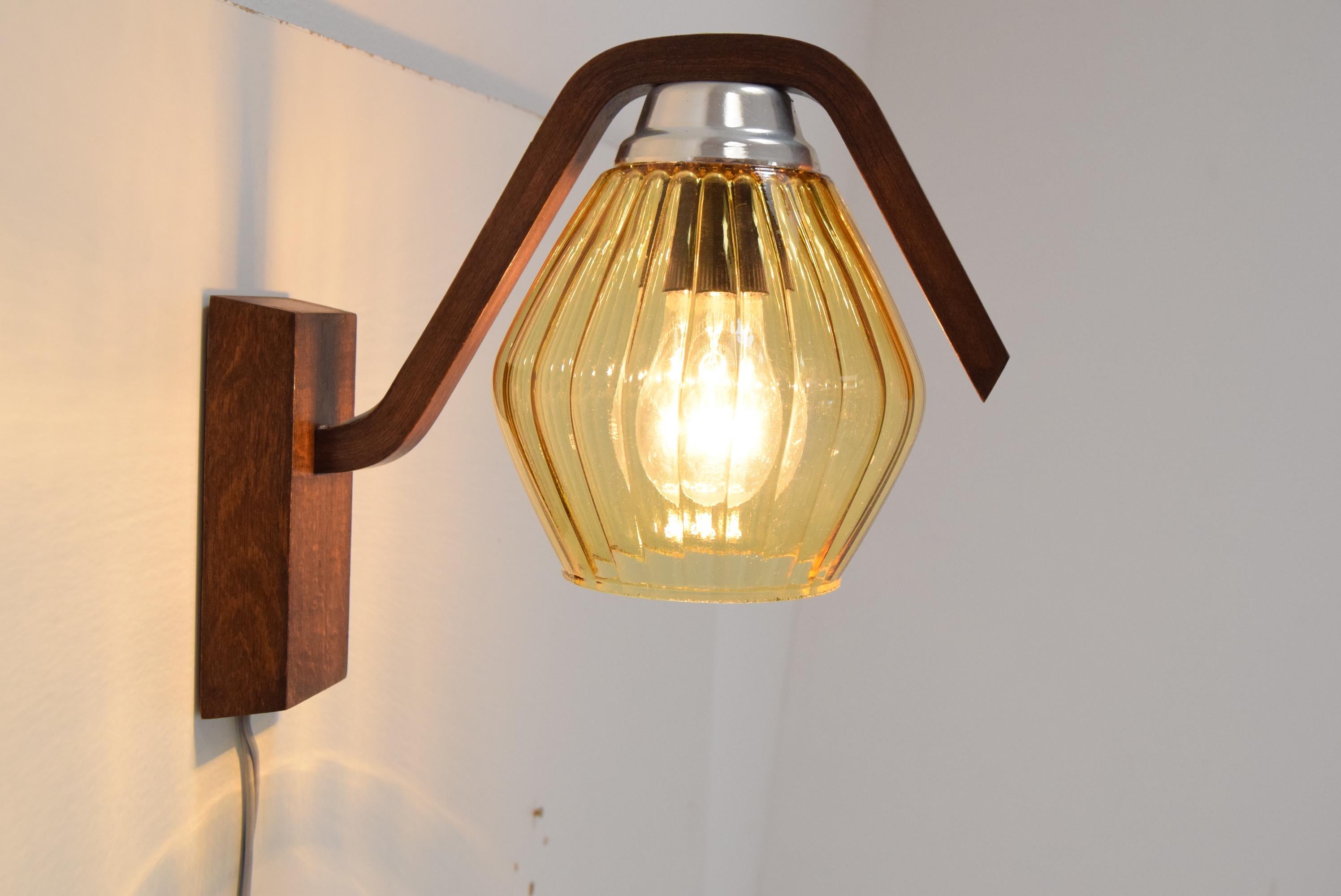 Mid-20th Century Mid-Century Wall Lamp by Drevo Humpolec, 1960’s