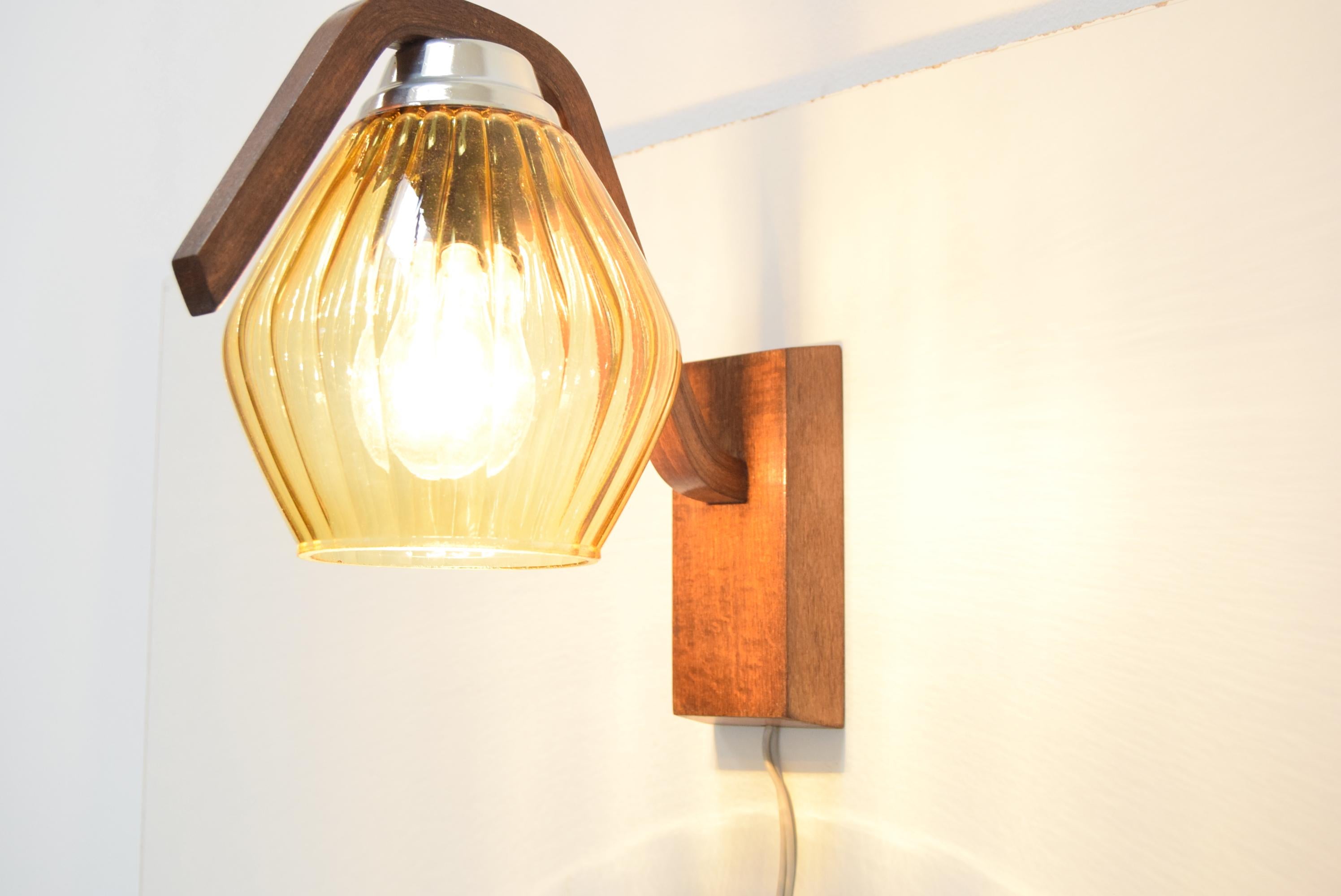 Mid-Century Wall Lamp by Drevo Humpolec, 1960’s 2