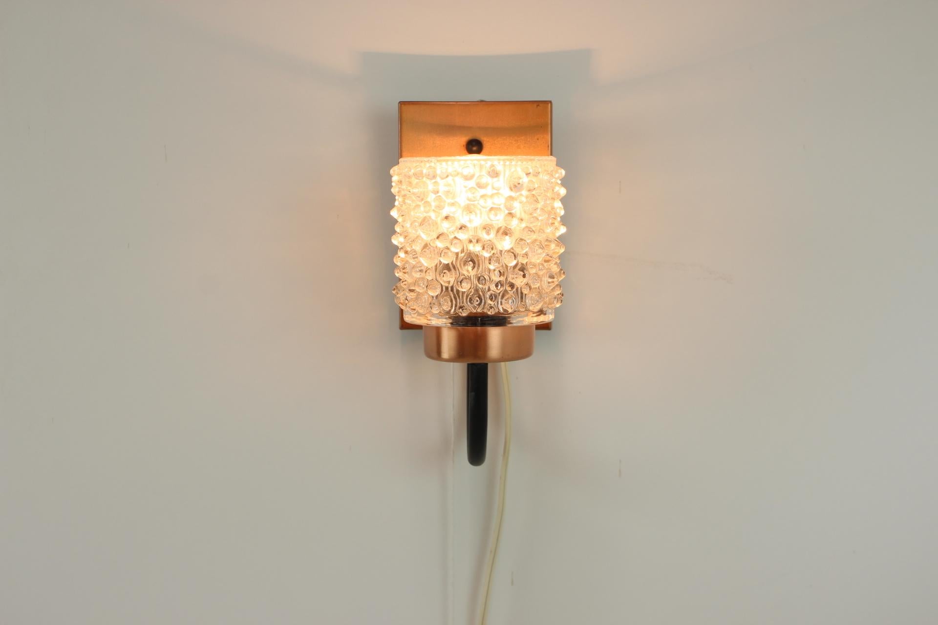 Metal Mid-Century Wall Lamp by Drukov, 1970’s For Sale