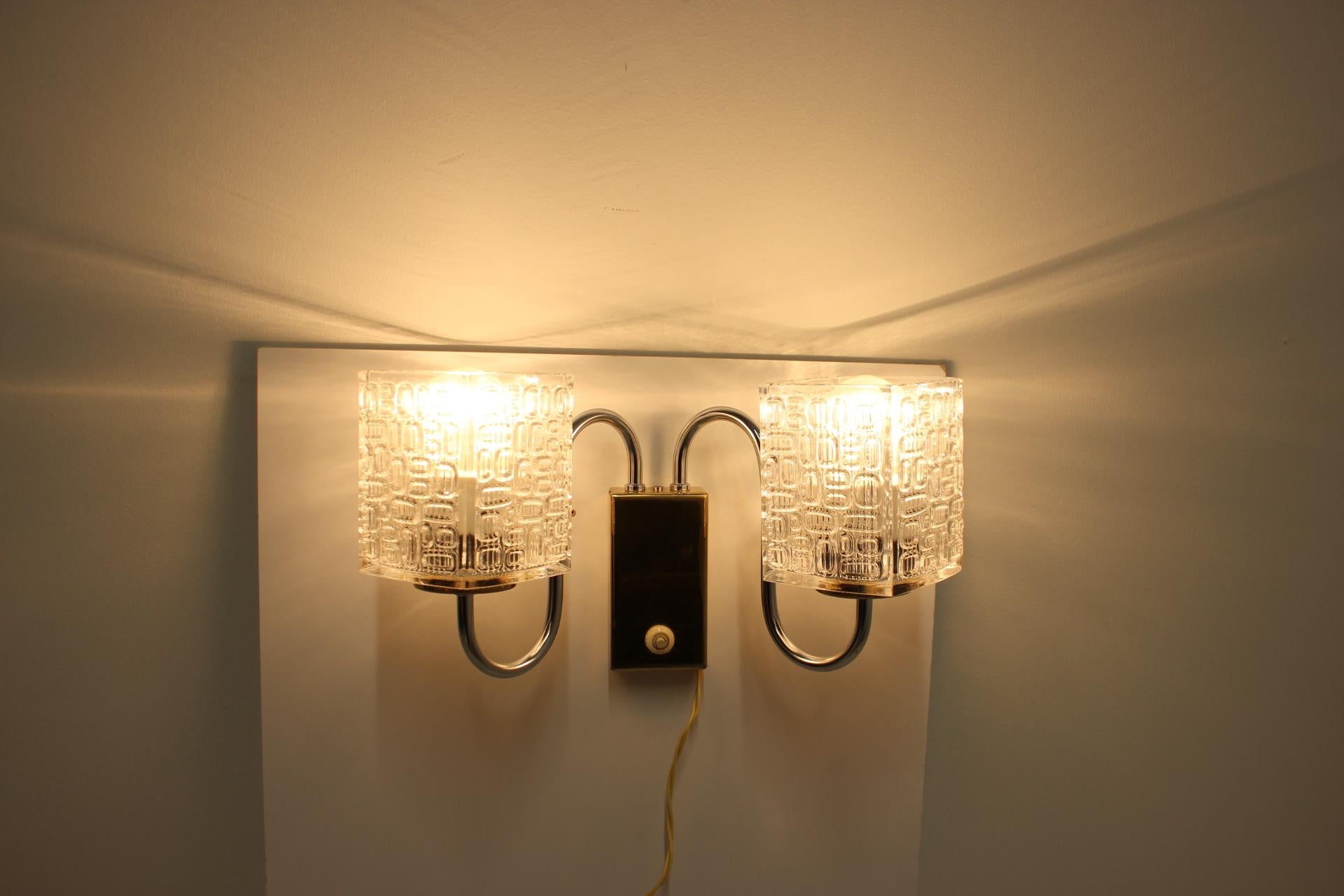 Brass Mid-Century Wall Lamp by Lidokov, 1970’s For Sale
