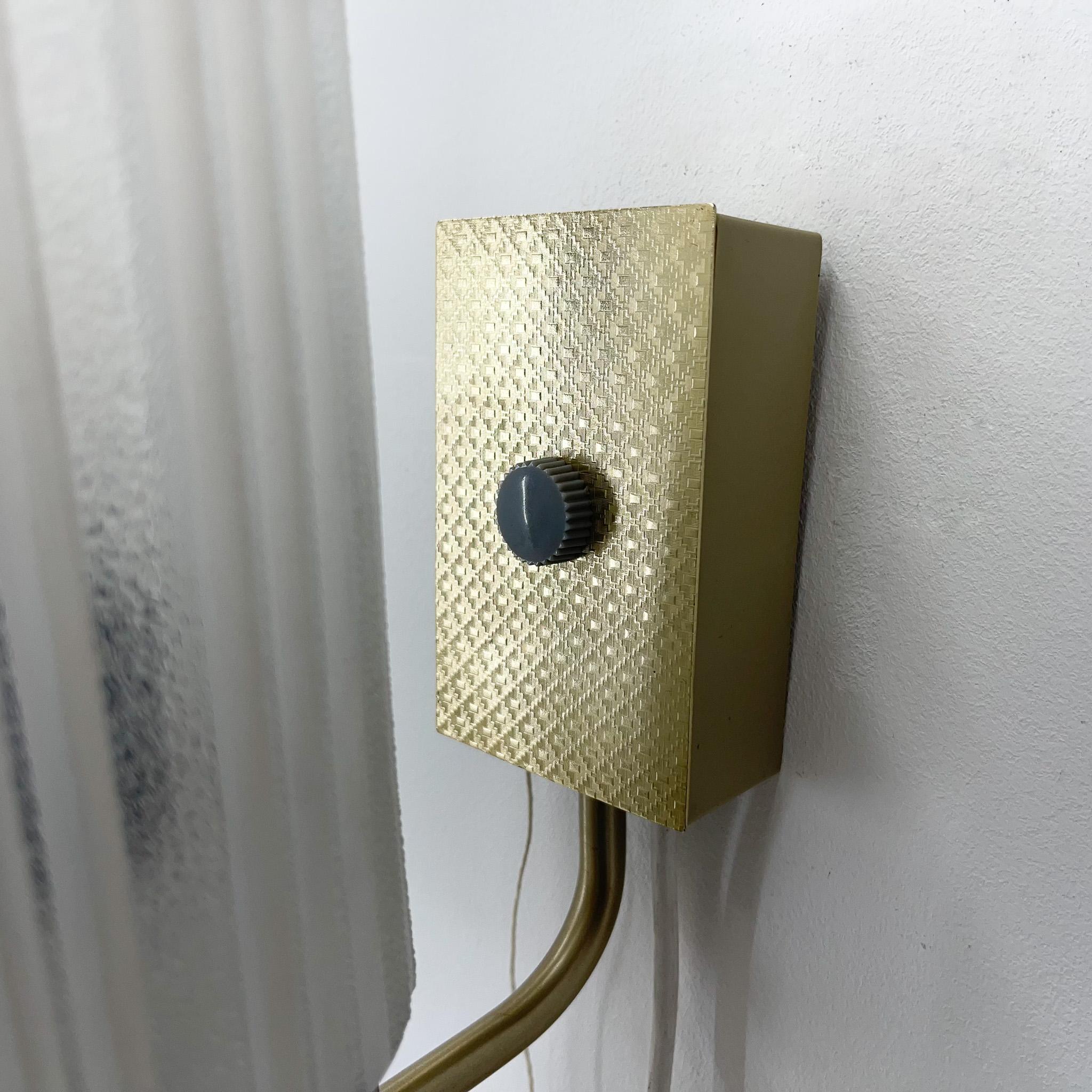 Metal Mid-Century Wall Lamp, Czechoslovakia, 1970s For Sale