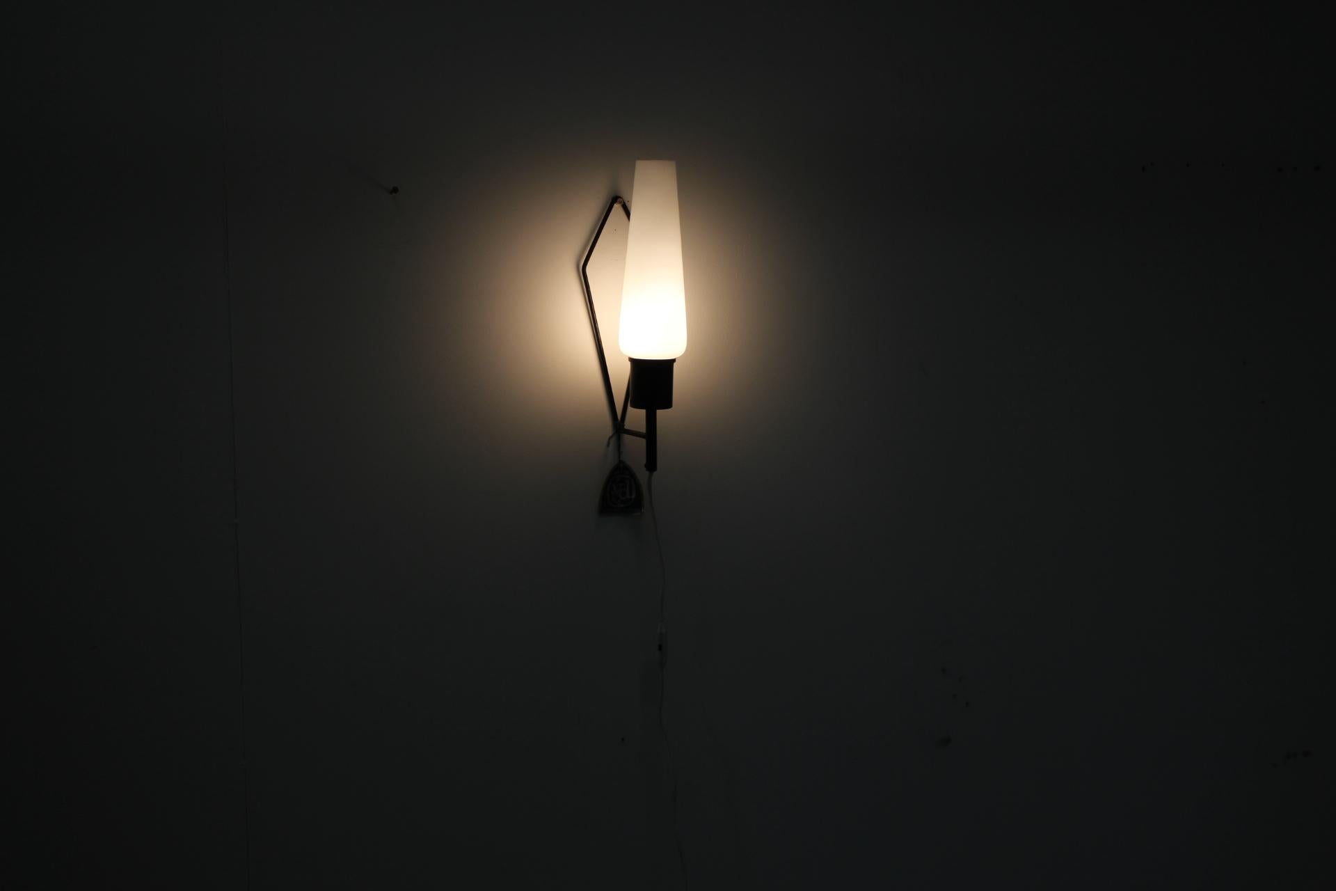 Late 20th Century Midcentury Wall Lamp, Elektroinstala Děčín, 1970 For Sale