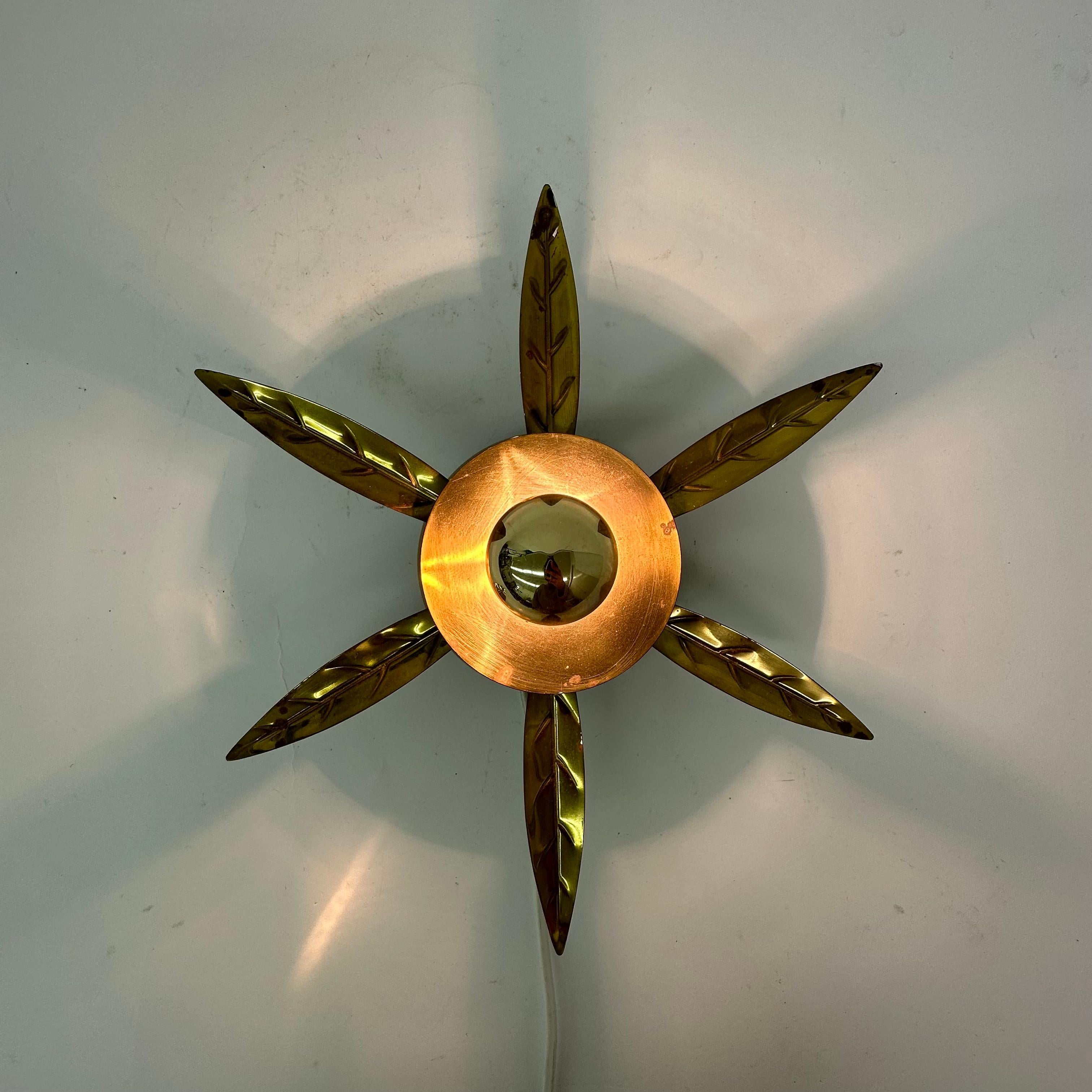 Hollywood Regency Mid – Century wall lamp flower , 1950's For Sale