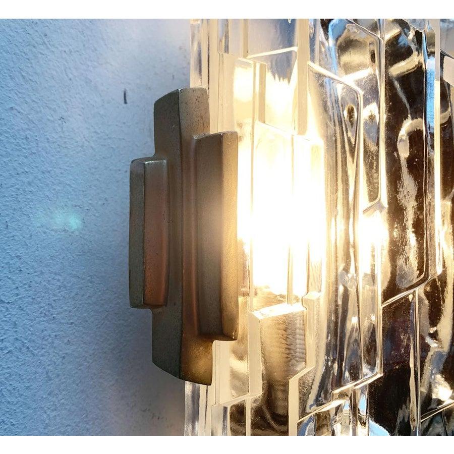 Lámpara de pared de mediados de siglo en cristal helado de Orrefors en venta 4