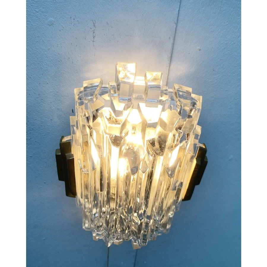 Lámpara de pared de mediados de siglo en cristal helado de Orrefors en venta 5