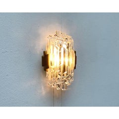 Mid-Century Wall Lamp in Ice Glass from Orrefors