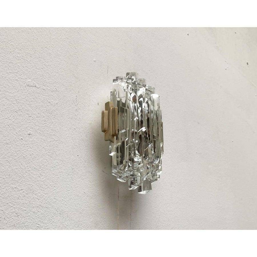 Lámpara de pared de mediados de siglo en cristal helado de Orrefors en Excelente estado para la venta en Hamburg, DE