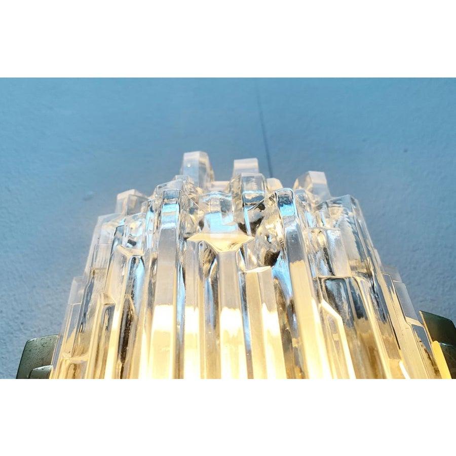 Lámpara de pared de mediados de siglo en cristal helado de Orrefors siglo XX en venta