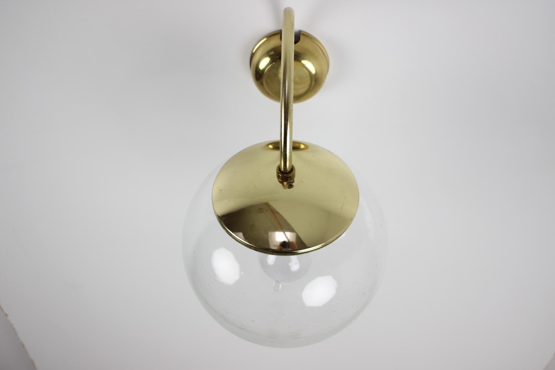 Mid-Century Wall Lamp/ Kamenický Šenov, 1970's In Good Condition For Sale In Praha, CZ