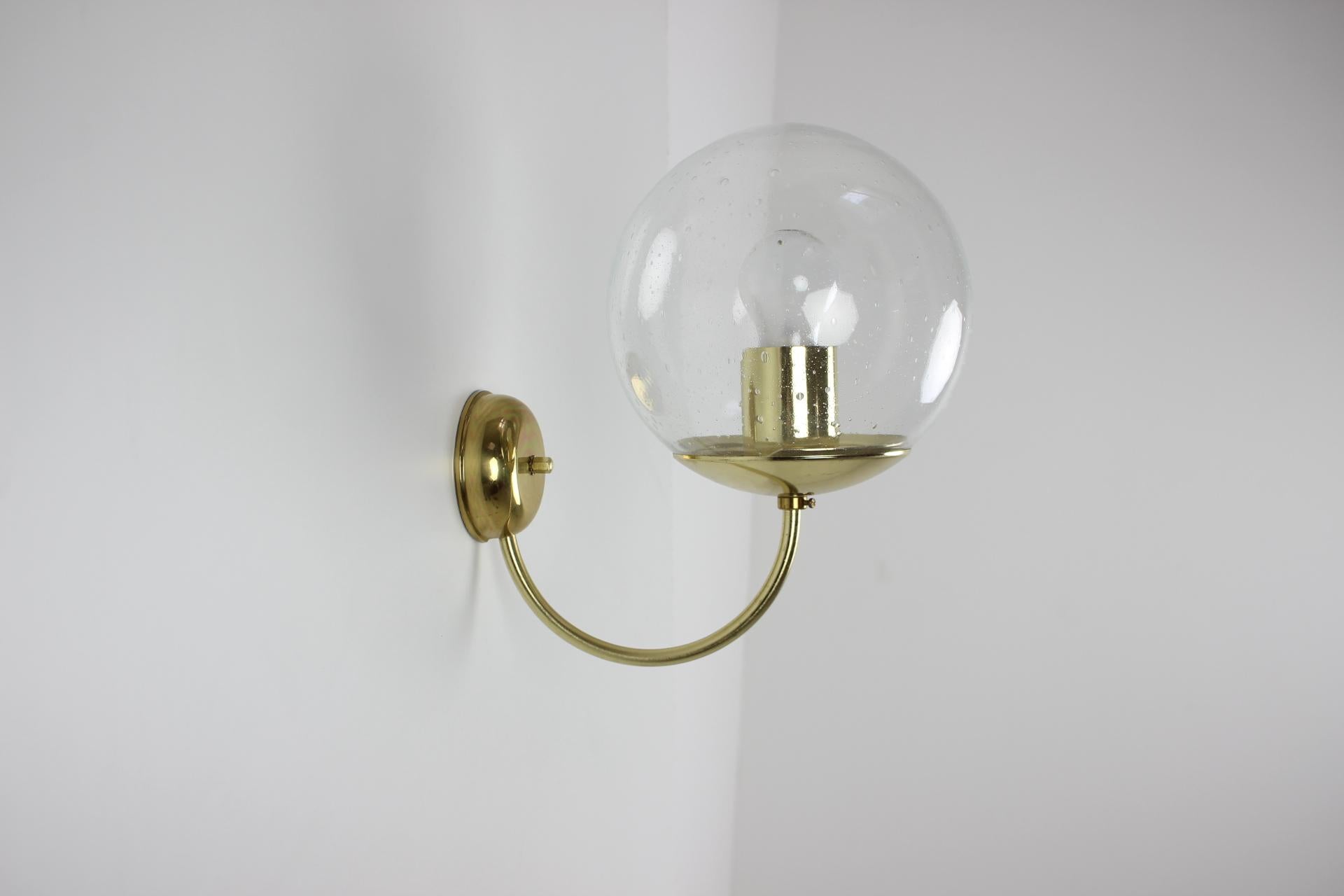 Late 20th Century Mid-Century Wall Lamp/ Kamenický Šenov, 1970's For Sale