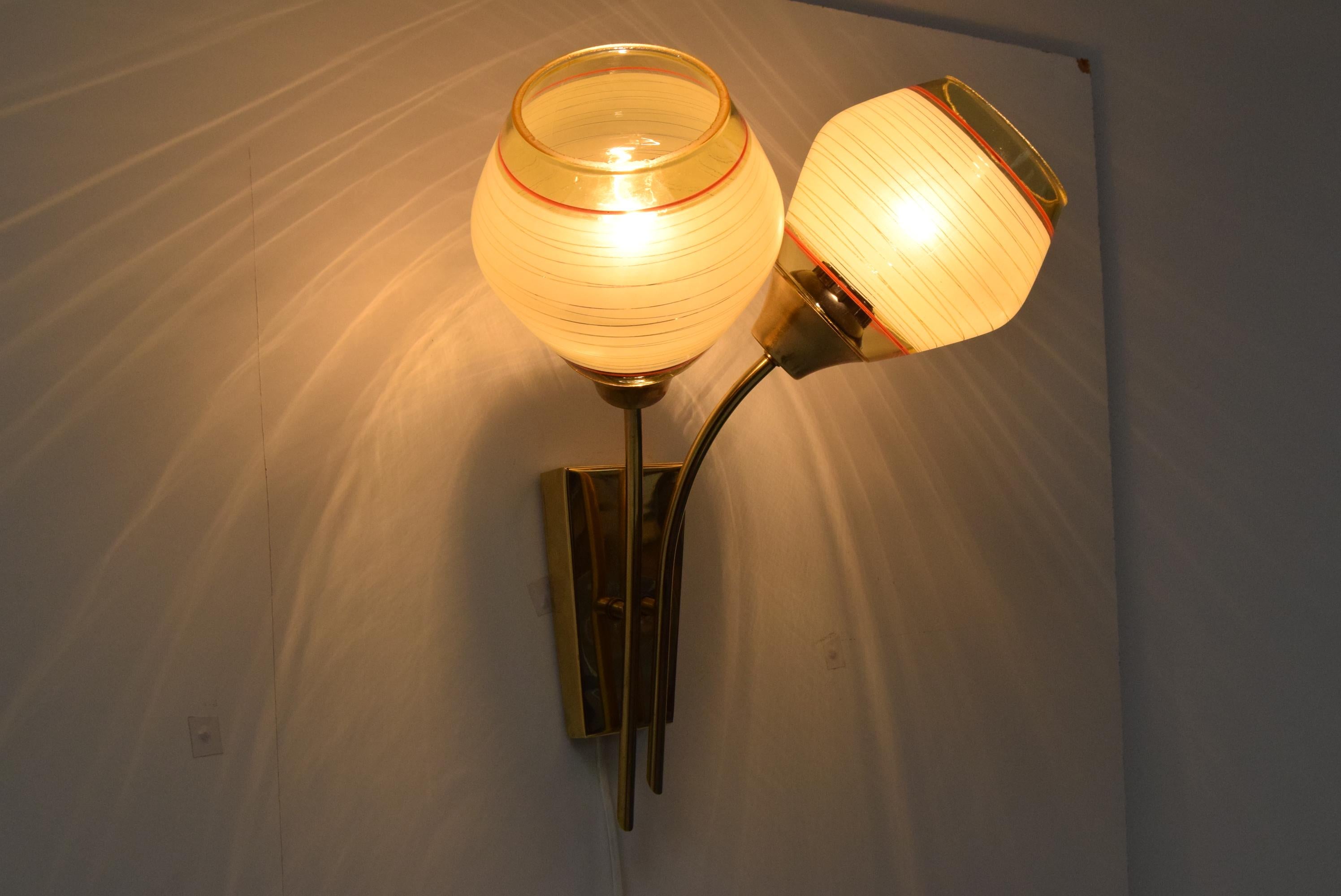 Mid-Century Wall Lamp/Kamenicky Senov, 1960's In Good Condition For Sale In Praha, CZ