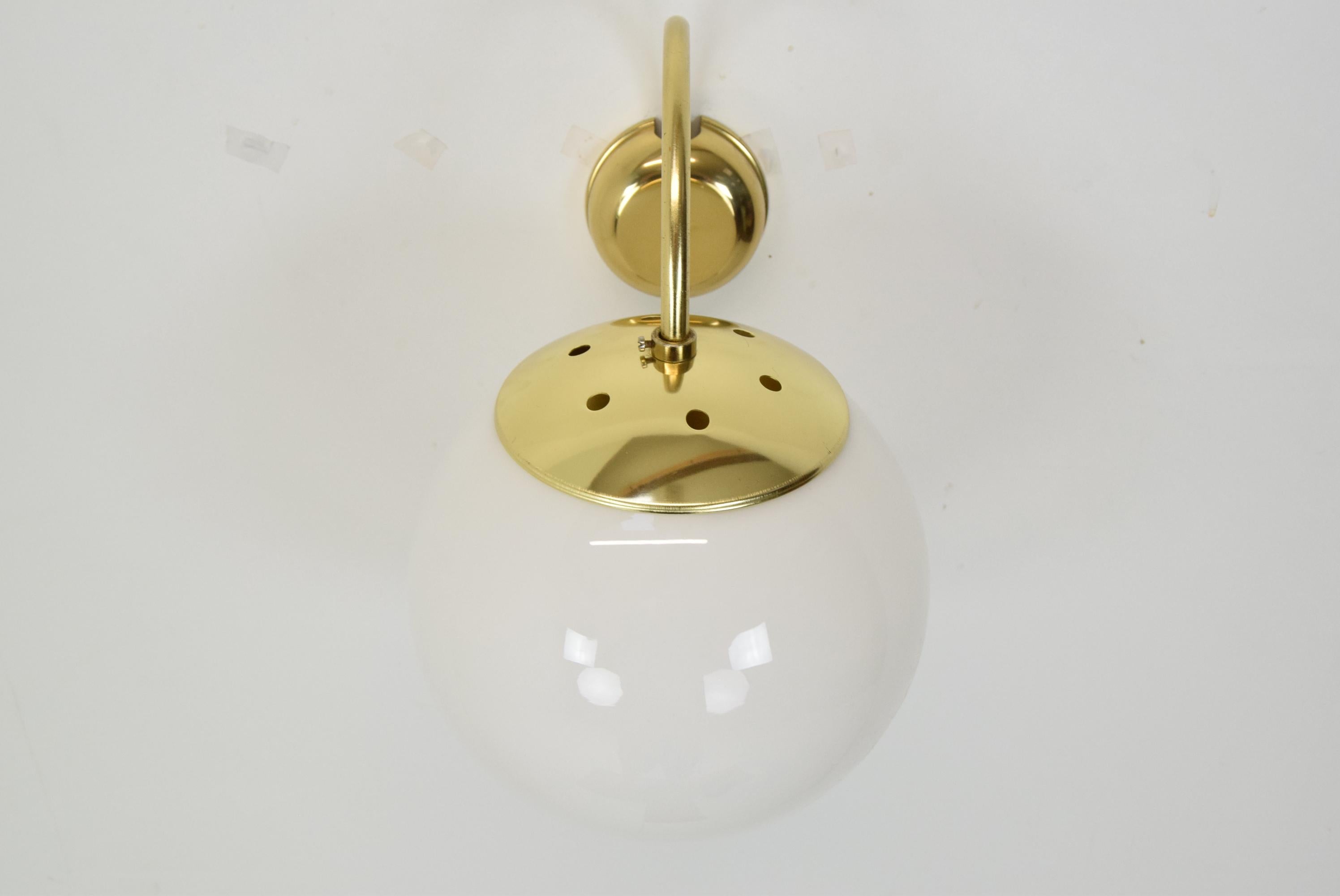 Brass Mid-century Wall lamp/Kamenicky Senov, 1960's.  For Sale