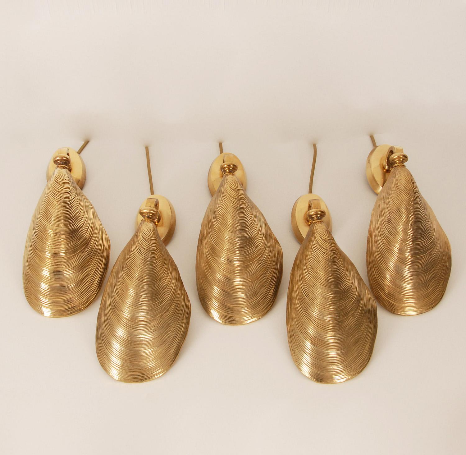 20th Century Mid Century Wall Lamp Maison Jansen Gold Gilded Bronze 5 Sconces French lamps