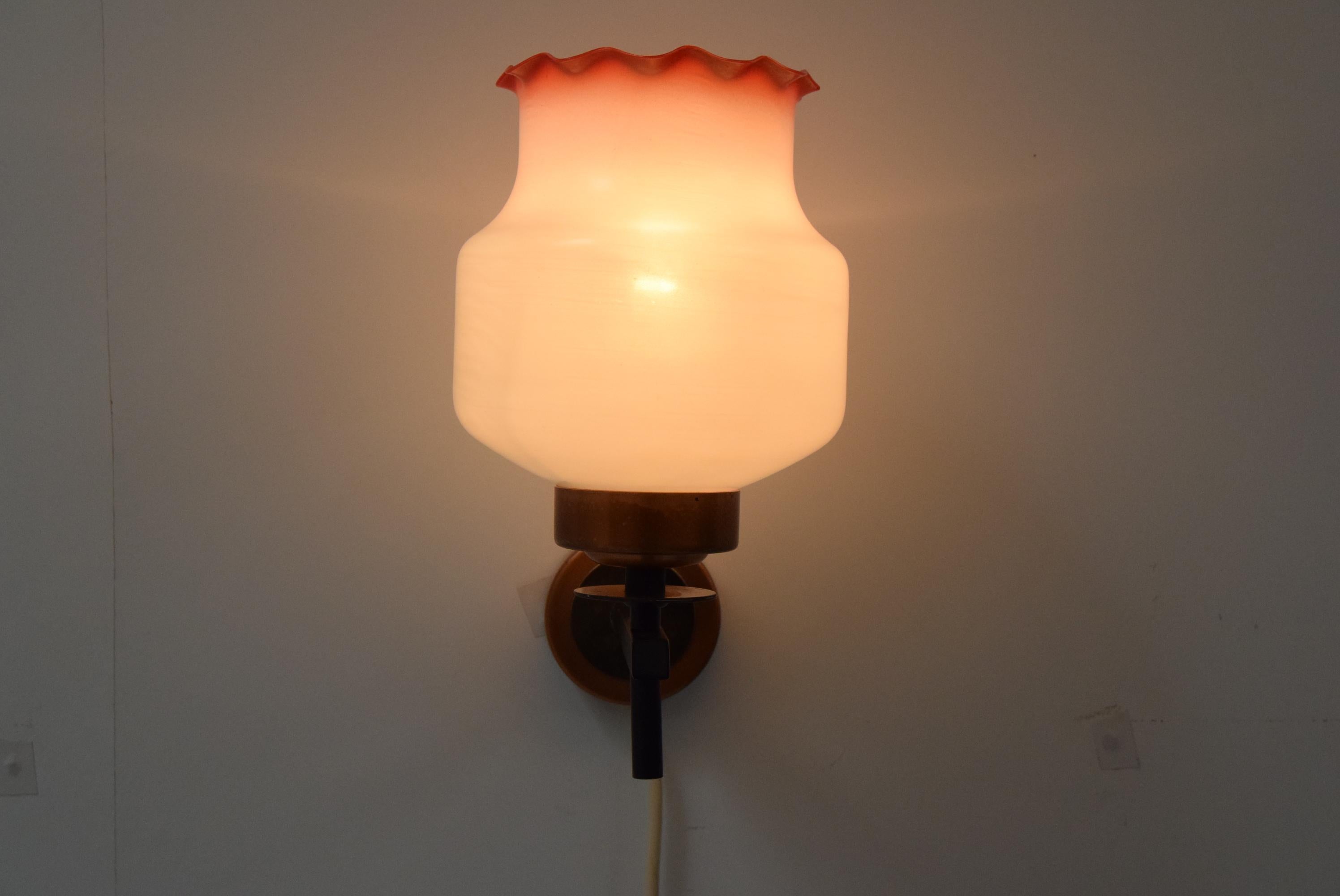 Czech Mid-Century Wall Lamp, 1960's For Sale