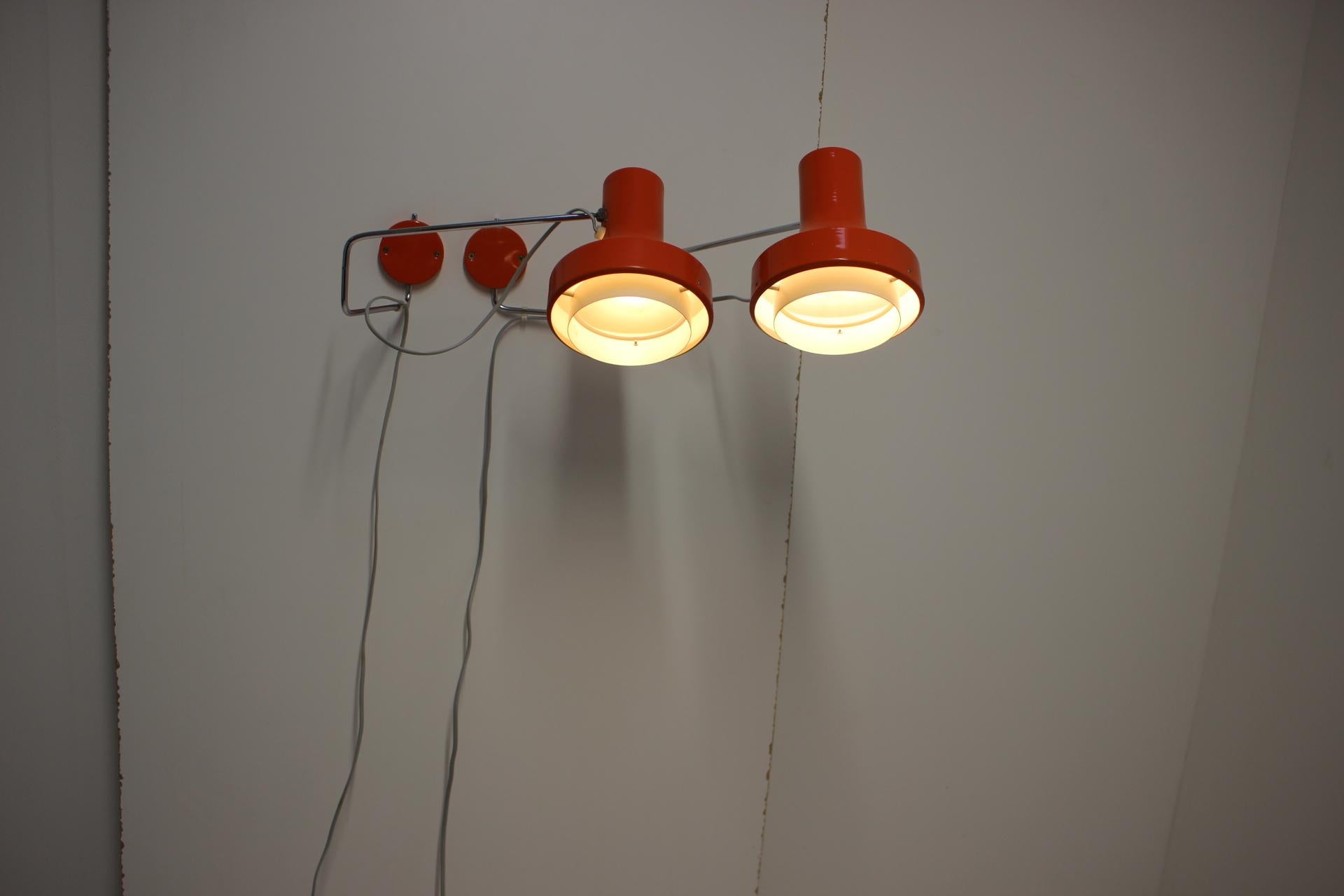 Mid-Century Wall Lamps Designed by Josef Hurka for Napako, 1970's For Sale 4