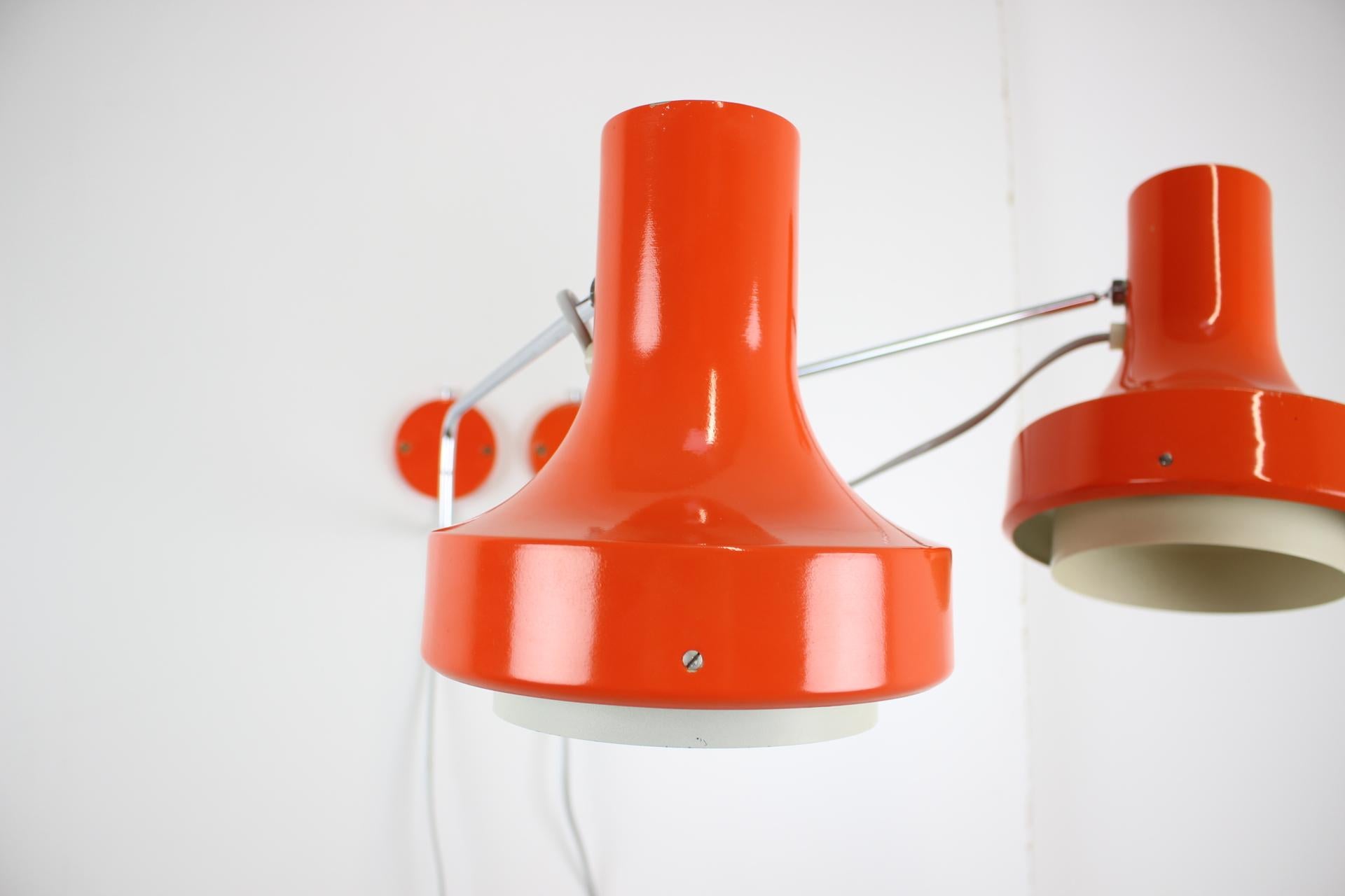 Late 20th Century Mid-Century Wall Lamps Designed by Josef Hurka for Napako, 1970's For Sale