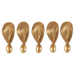 Mid Century Wall Lamps Maison Jansen Gold Gilded Bronze Sconces set of 5