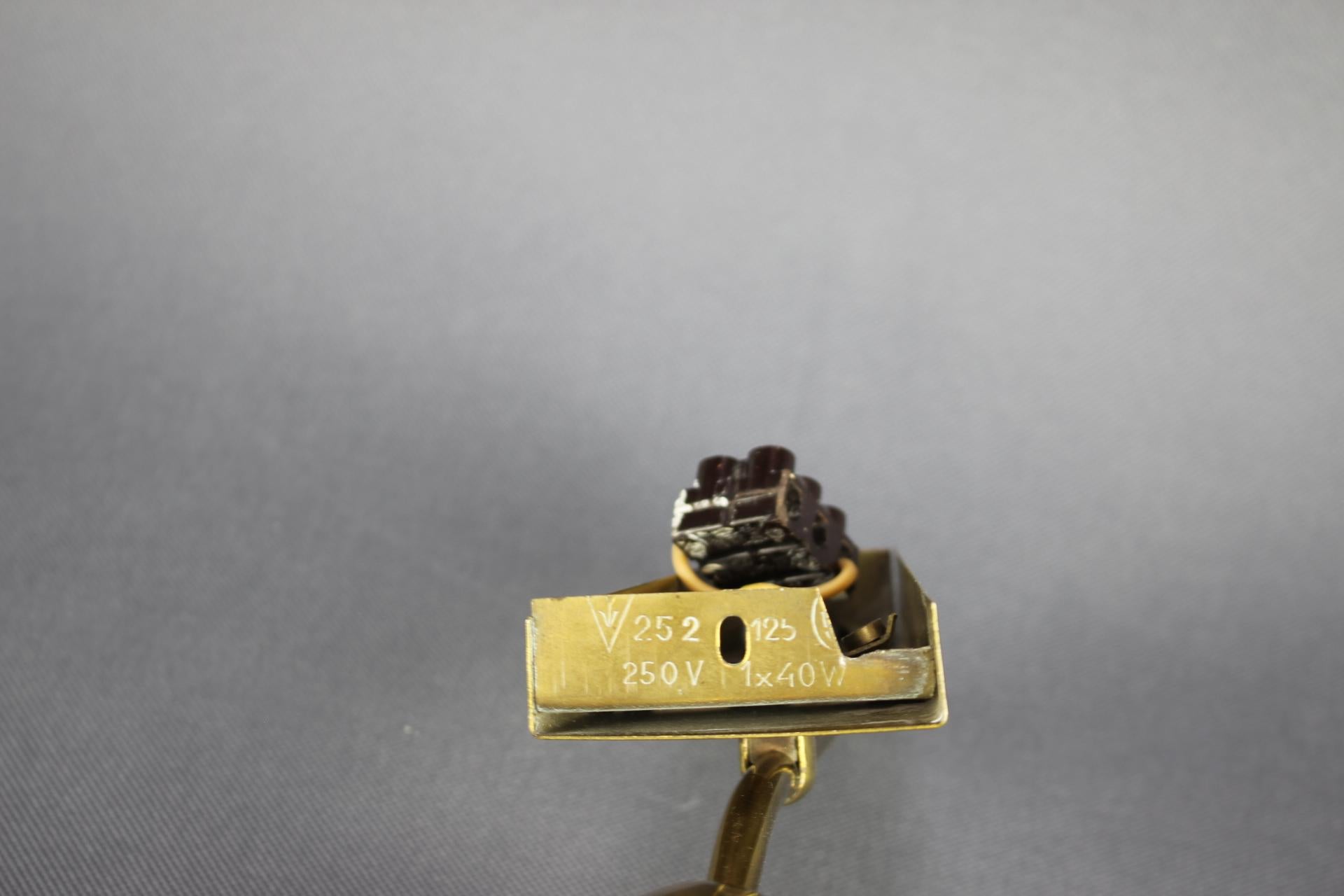 Ottone Applique di metà secolo di Kamenický Šenov, Cecoslovacchia, anni '60 in vendita