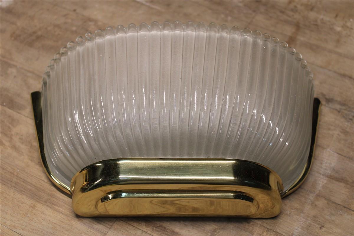 Mid-Century Modern Mid-Century Wall Light Italian Design Seguso Glass and Brass Gold, 1950s