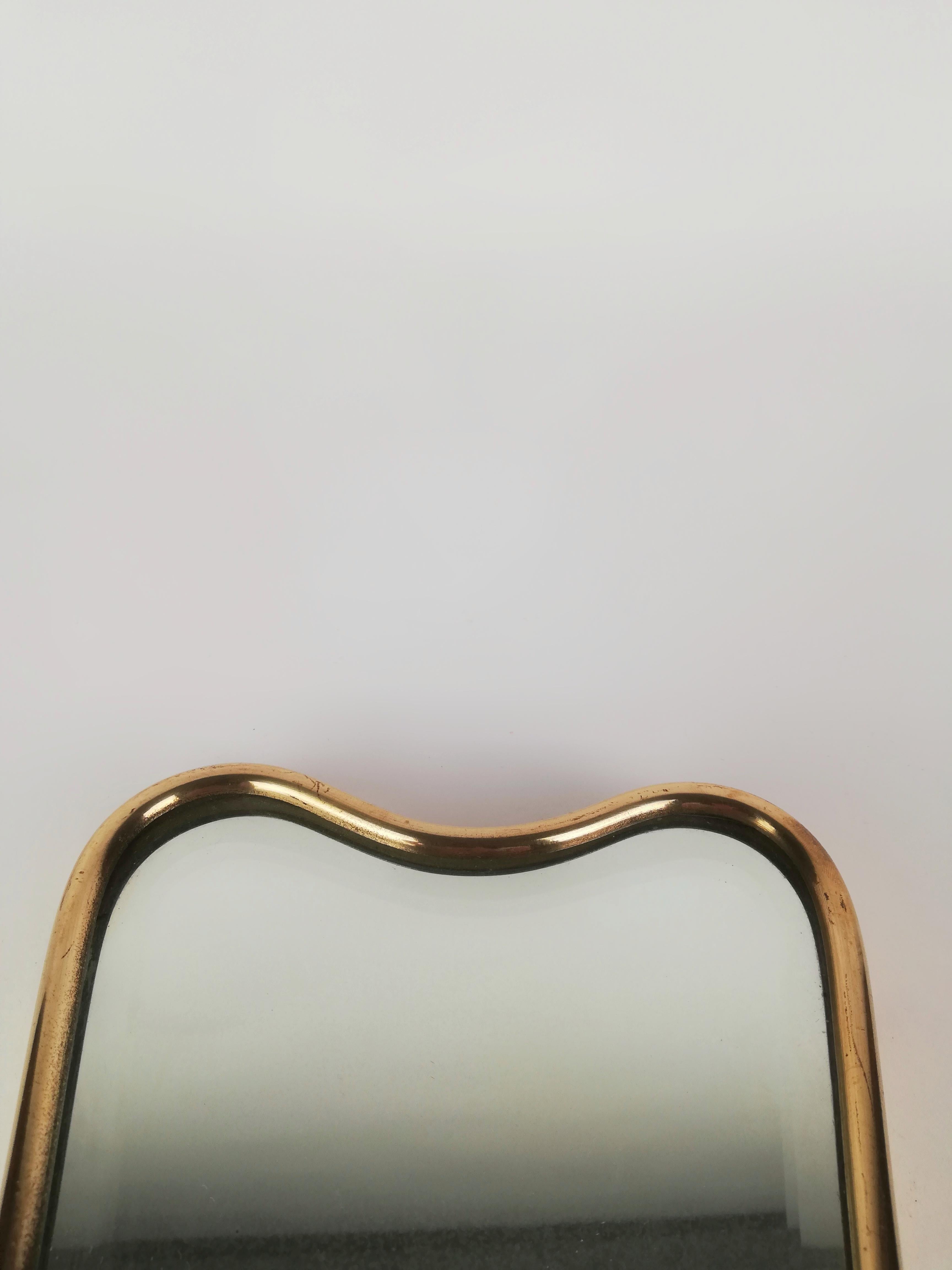 Midcentury Wall Light with Brass Mirrors in the Style of Gio Ponti, Italy, 1950 For Sale 5