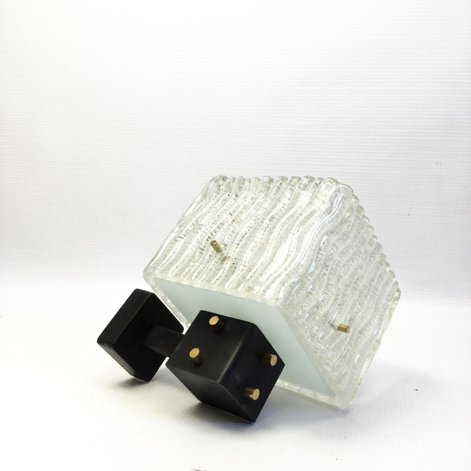 Mid-Century Modern Glass Wall lights by Maison Arlus France 1960s For Sale