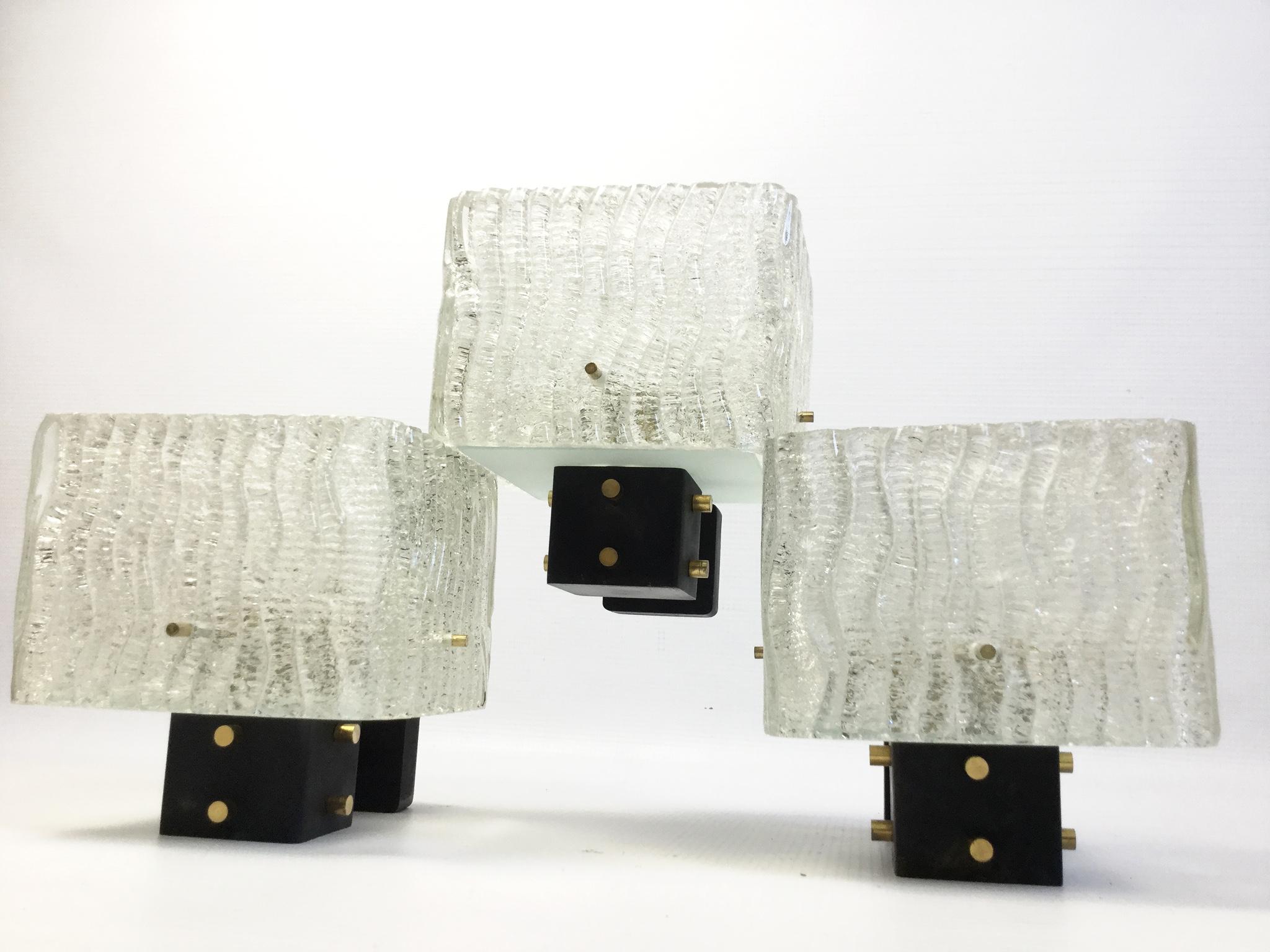 Glass Wall lights by Maison Arlus France 1960s For Sale 1