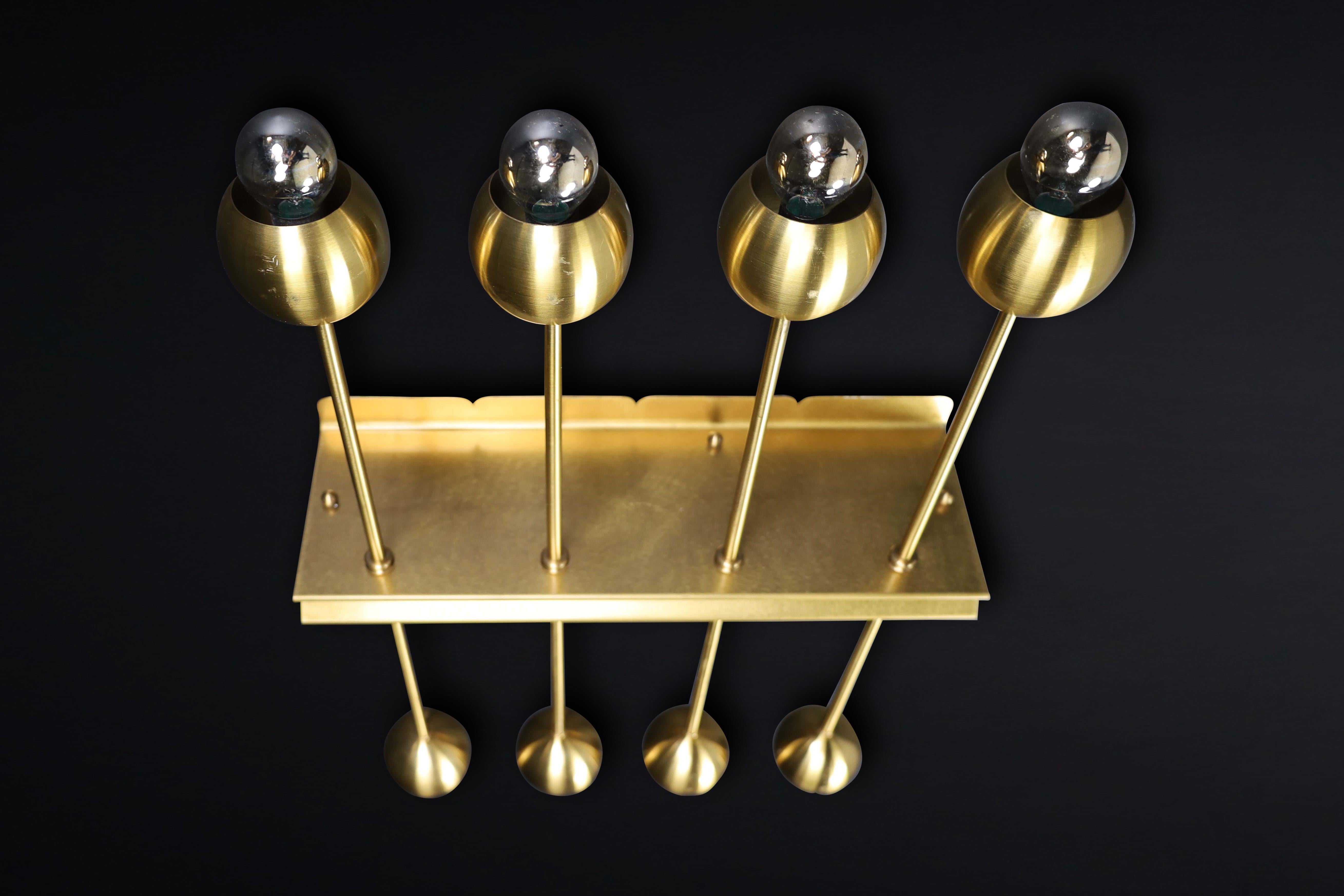 Midcentury Wall Lights in Brass Italy 1960s In Good Condition For Sale In Almelo, NL