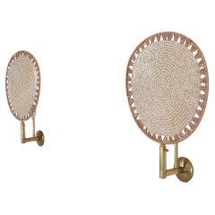Mid Century Wall Lights Sconces (5x) Hemp Paper Uchiwa Style Ingo Maurer