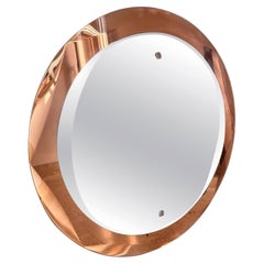 Mid-Century Cristal Art diamond frame rosé mirrored mirror 1960s.