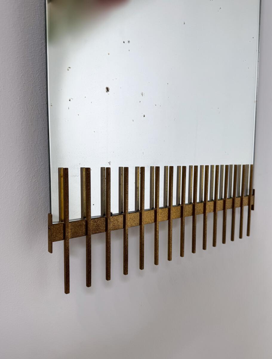 Mid-Century Wall Mirror By Ettore Sottsass, Santambrogio e De Berti, 1950s In Good Condition For Sale In Brussels, BE