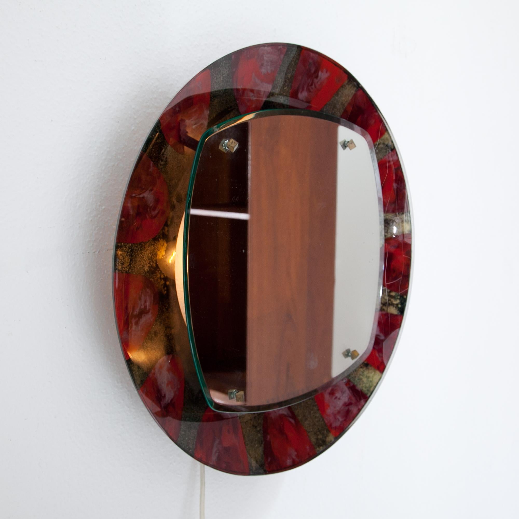 Mid-Century Modern Midcentury Wall Mirror by Santambrogio & De Berti, Italy, 1950s