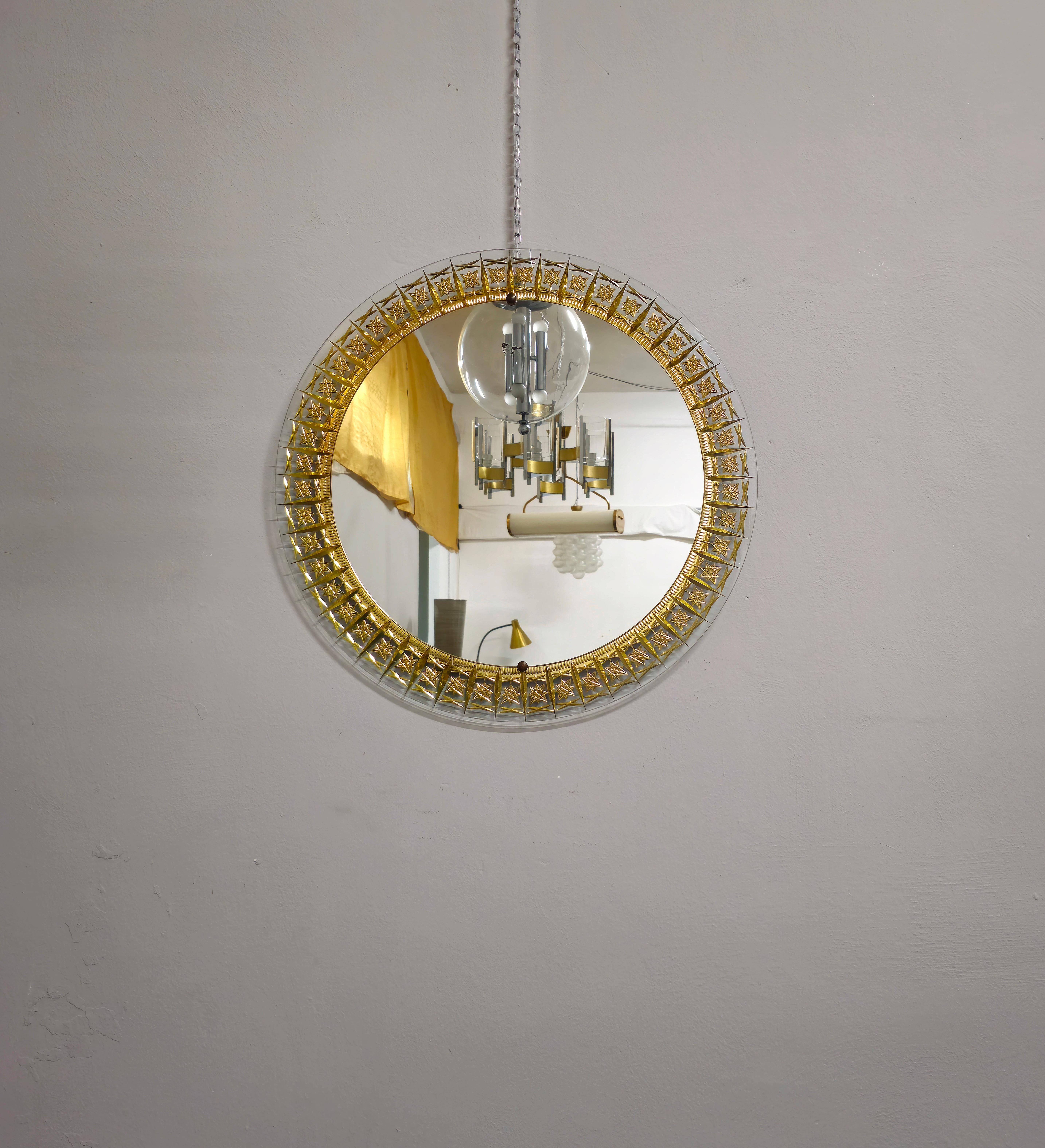 Mid-century Wall Mirror Cristal Art  Italian Design 1960s 4