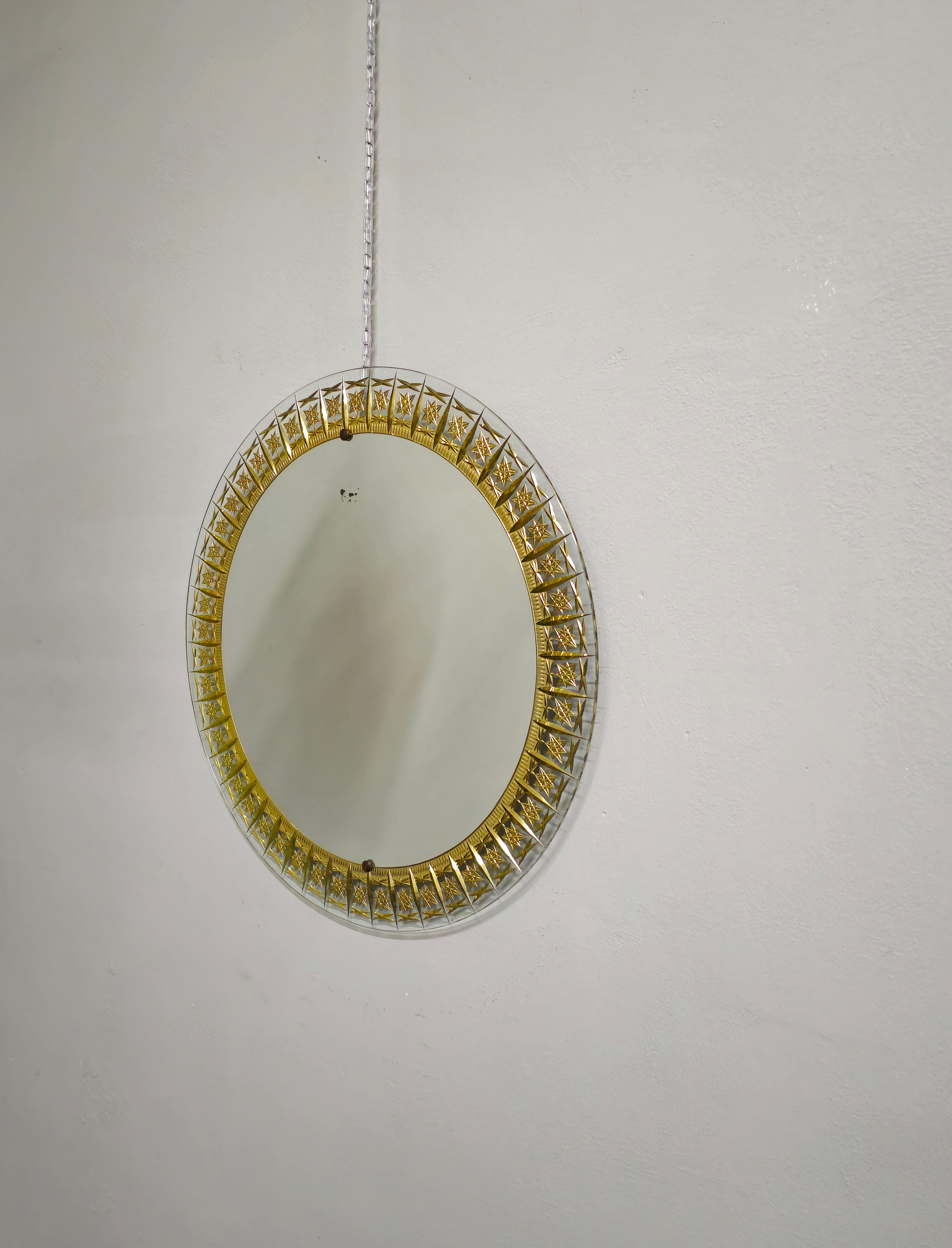 Mid-century Wall Mirror Cristal Art  Italian Design 1960s 8