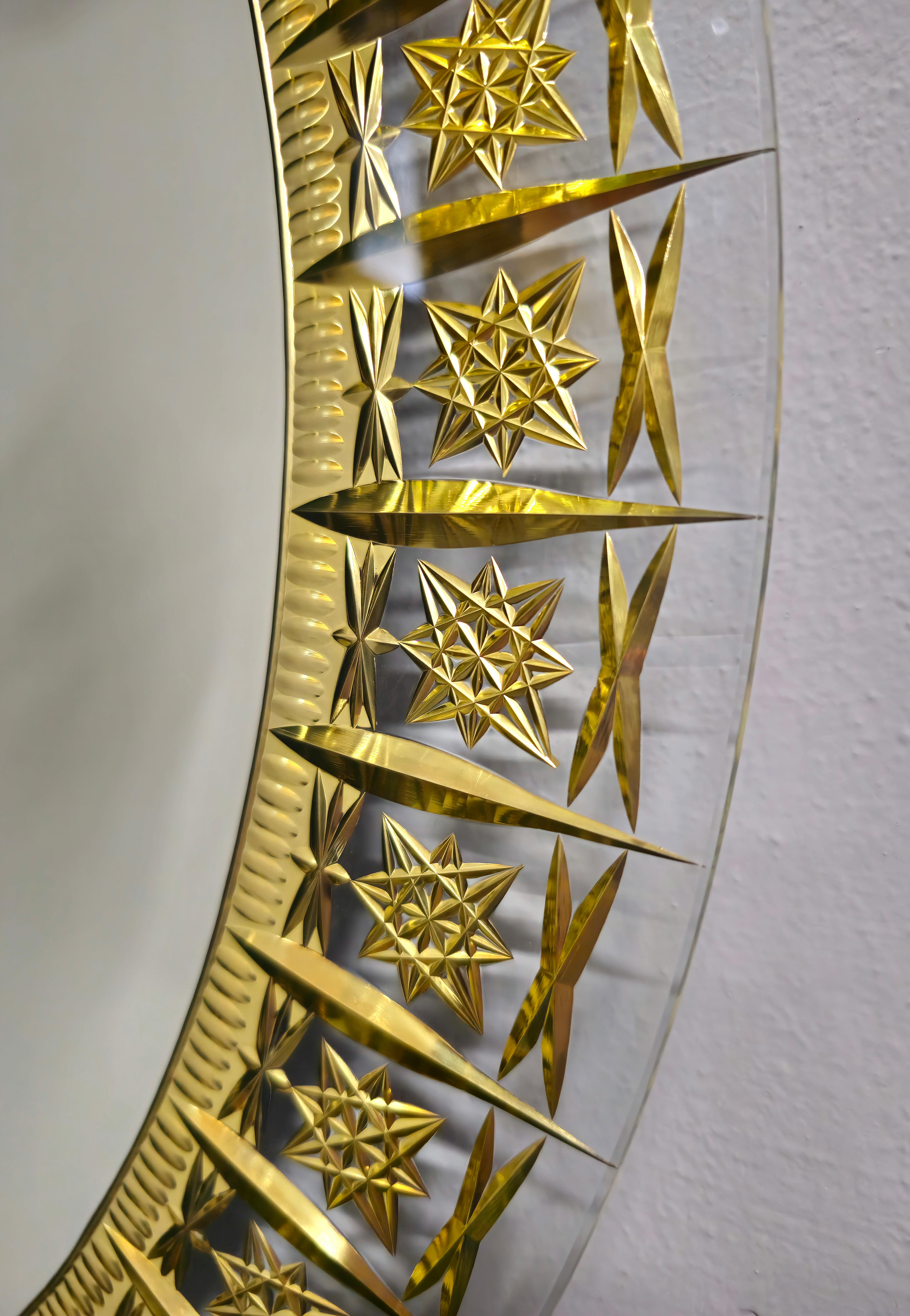 Mid-century Wall Mirror Cristal Art  Italian Design 1960s 10