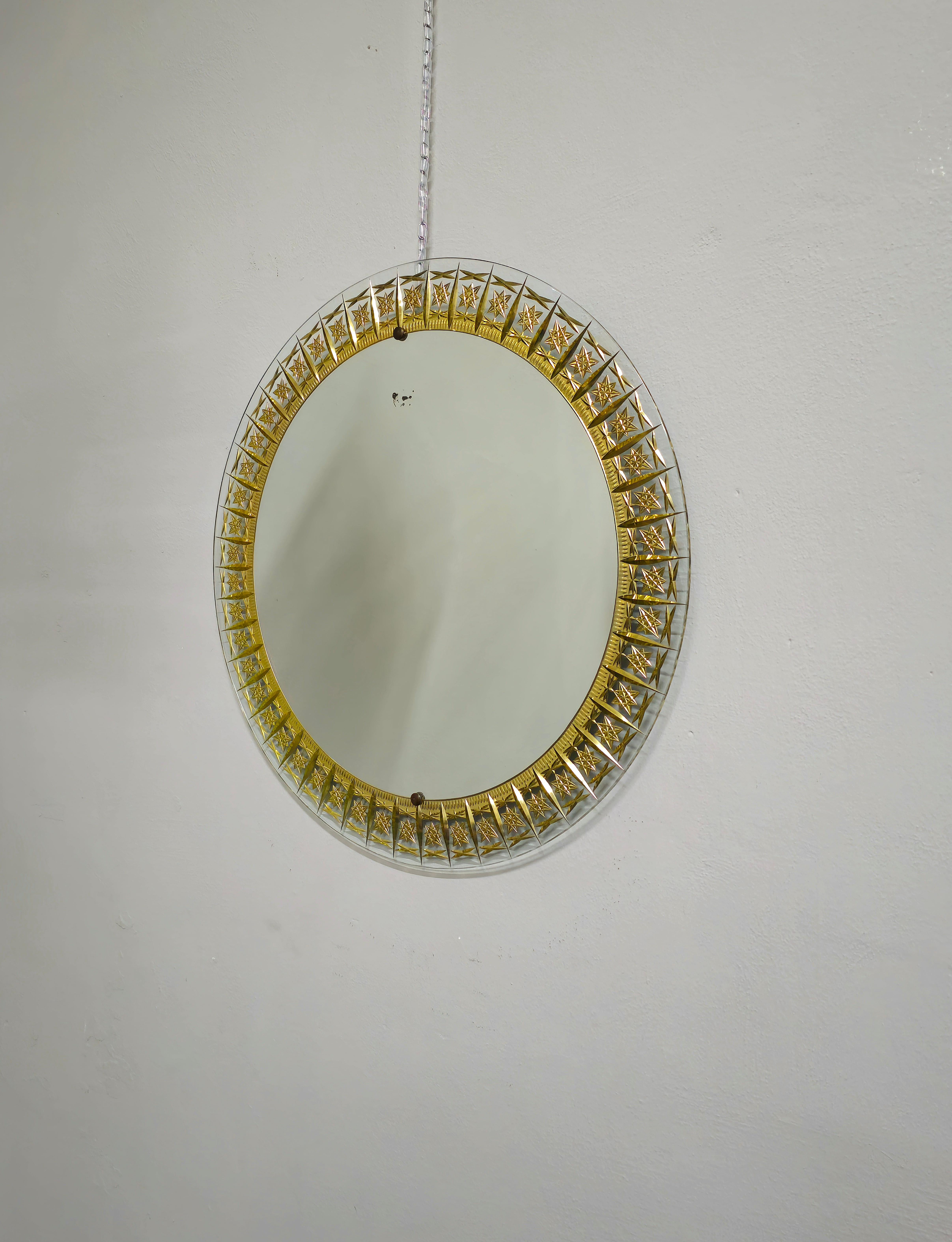 Mid-century Wall Mirror Cristal Art  Italian Design 1960s 2
