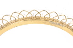 Miroir mural du milieu du siècle dernier en laiton fabriqué en Suède, années 1950