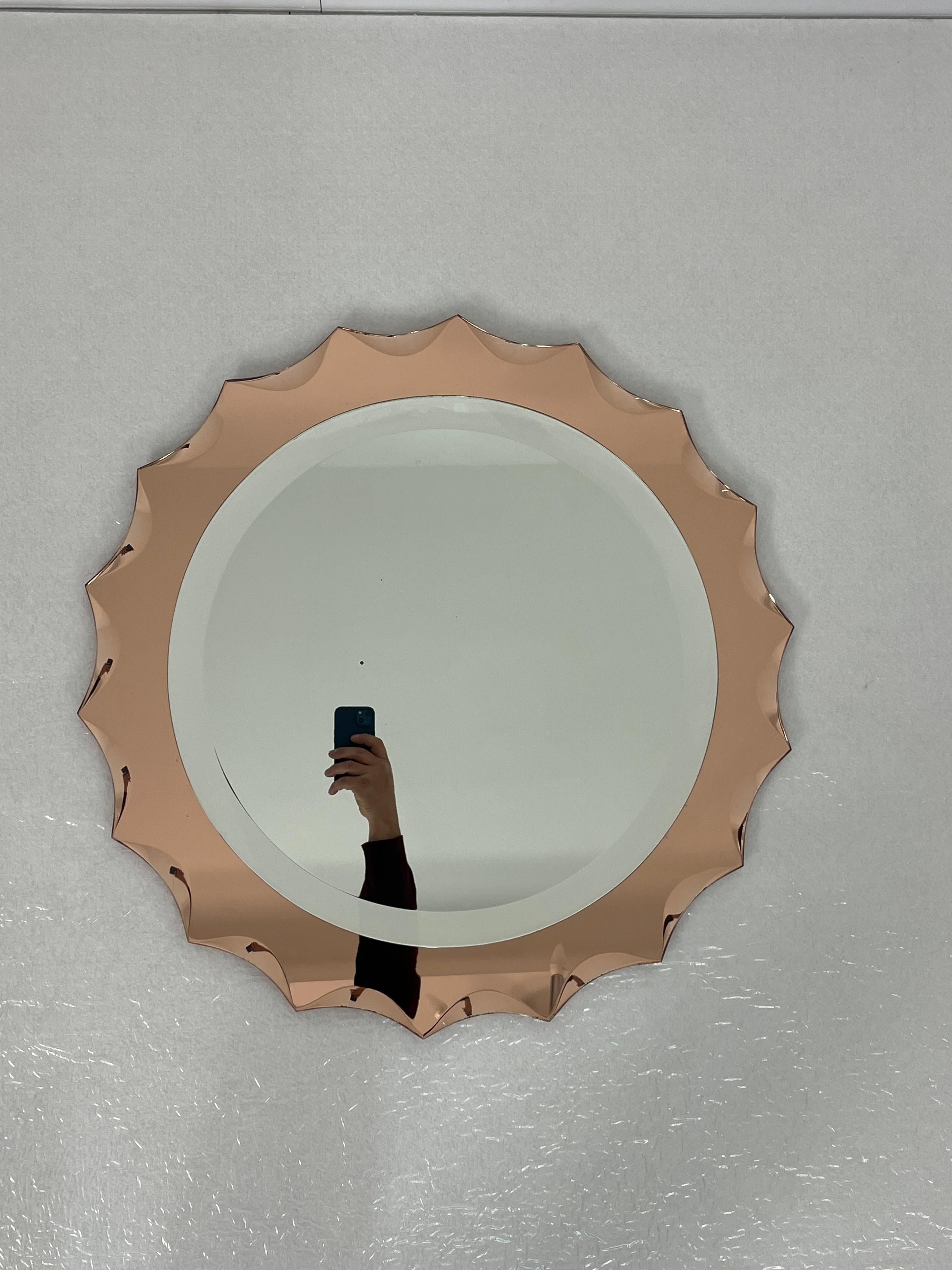 Mid-Century Wall Mirror Attributed To  Cristal Art, 1960s In Good Condition For Sale In Palermo, IT