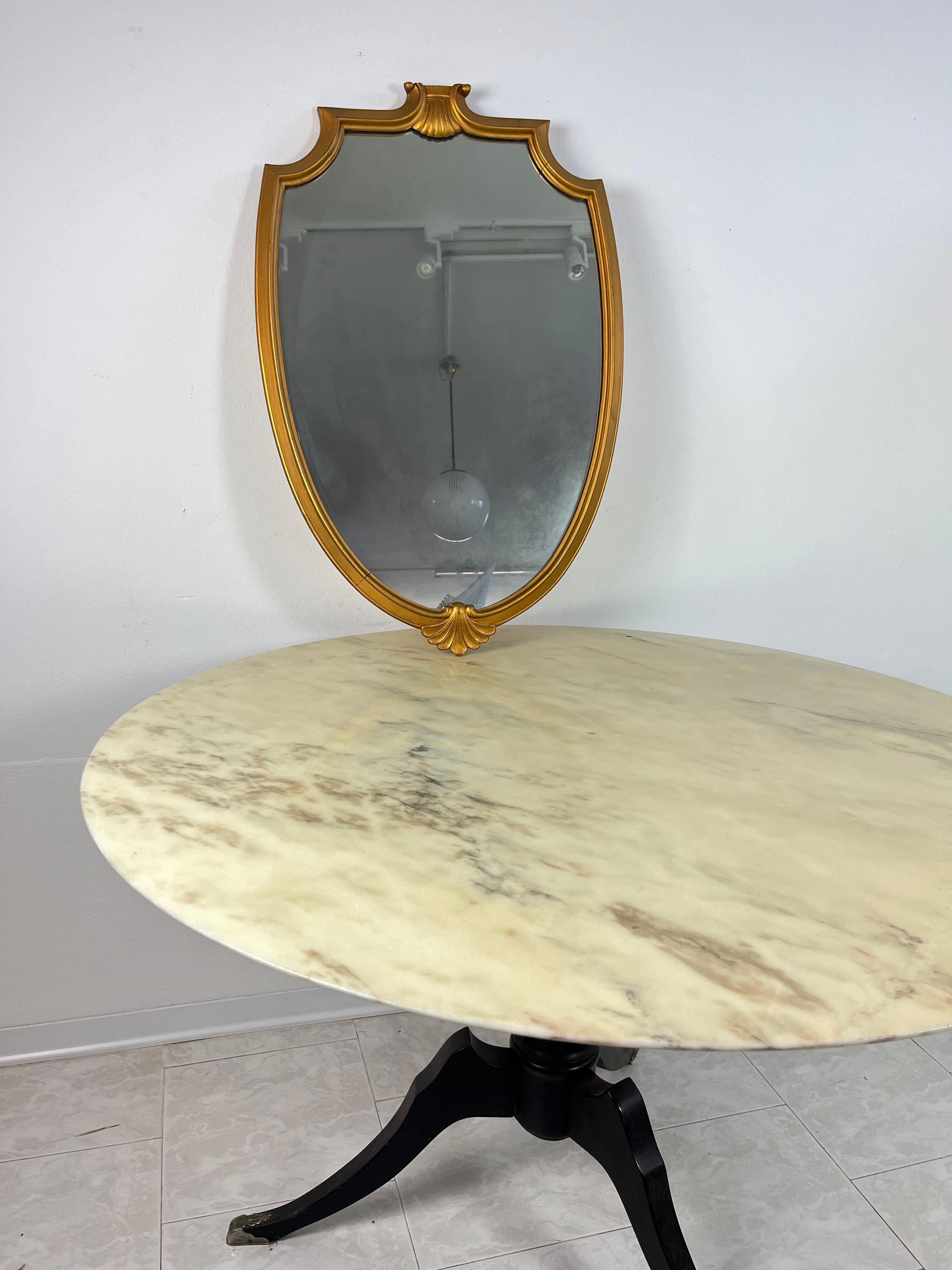Wood Mid-Century Wall Mirror, Italy, 1960s For Sale