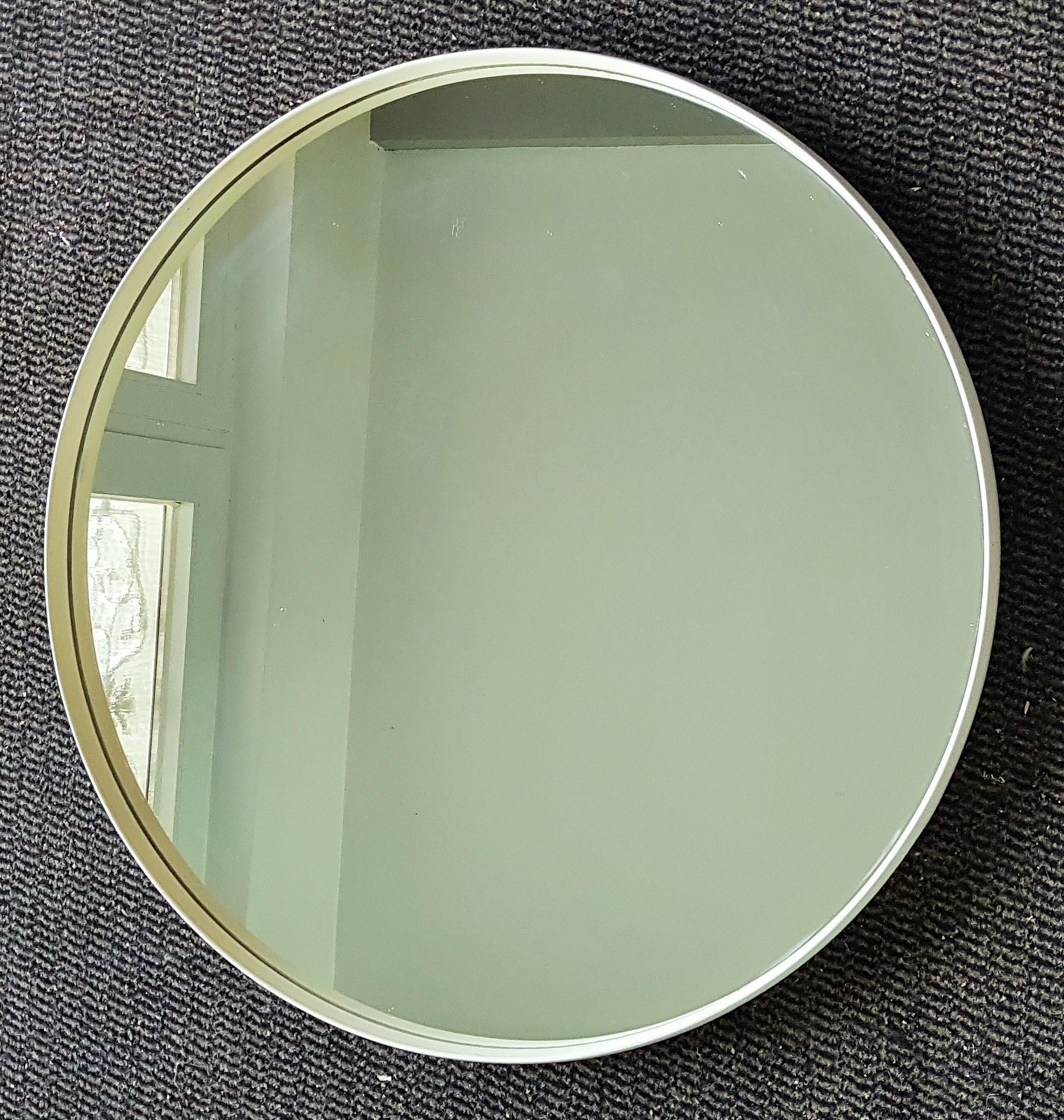 Mid-Century Wall Mirror, White Round, Italy, 1960s For Sale 10