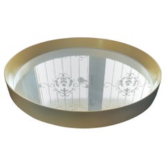 Mid-Century Wall Mirror, White Round, Italy, 1960s