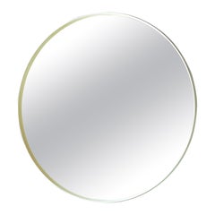 Miroir mural du milieu du siècle, rond blanc, Italie, années 1960