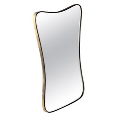 Mid-Century wall mirror with brass frame