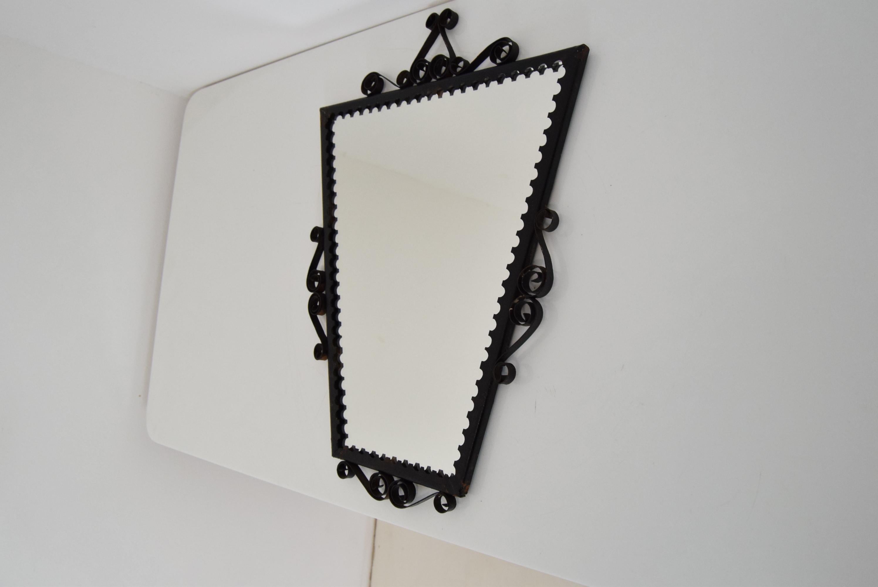 Metal Mid-Century Wall Mirror, 1960's For Sale