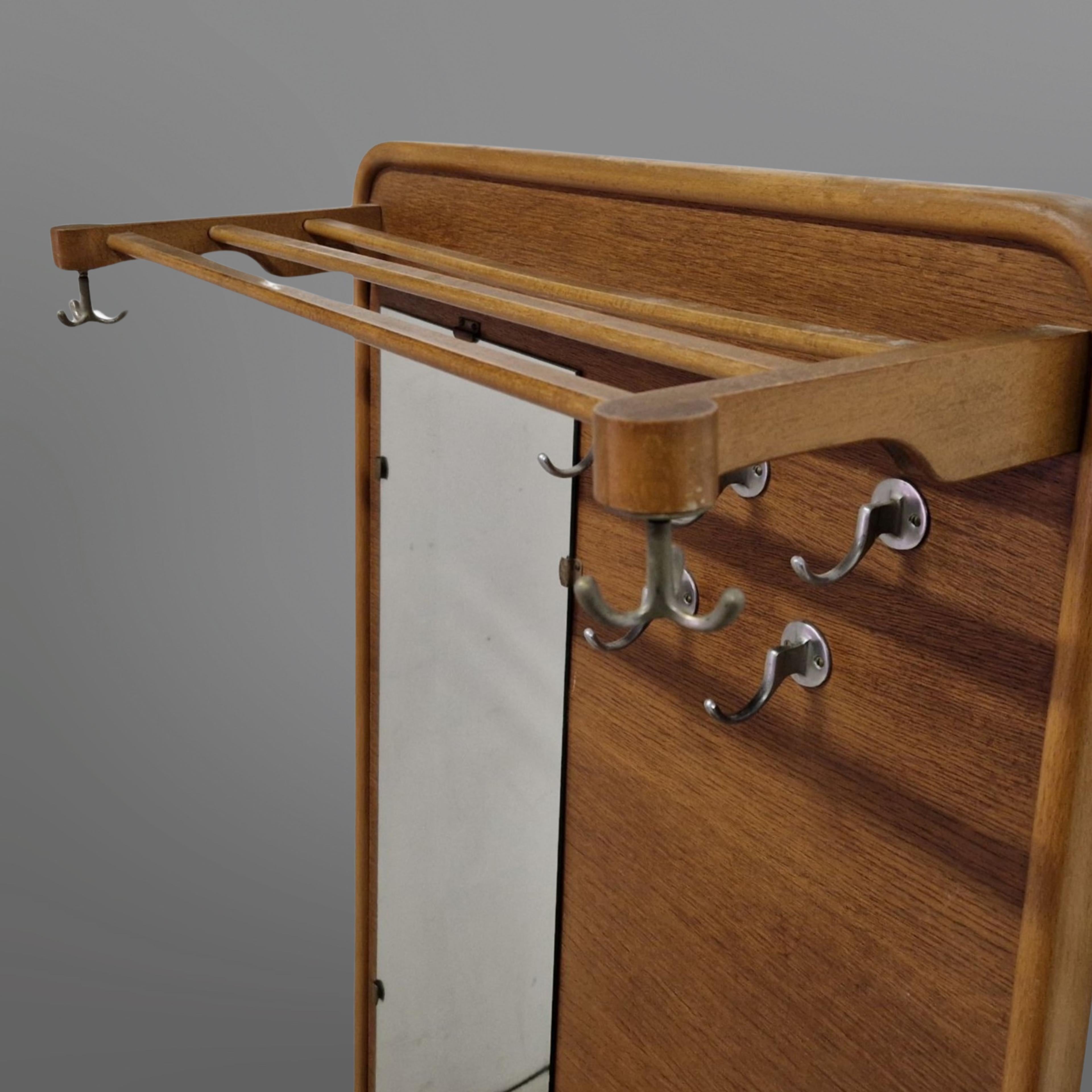 Metal Mid century wall mounted coat rack by Verralux, Germany 1950s For Sale