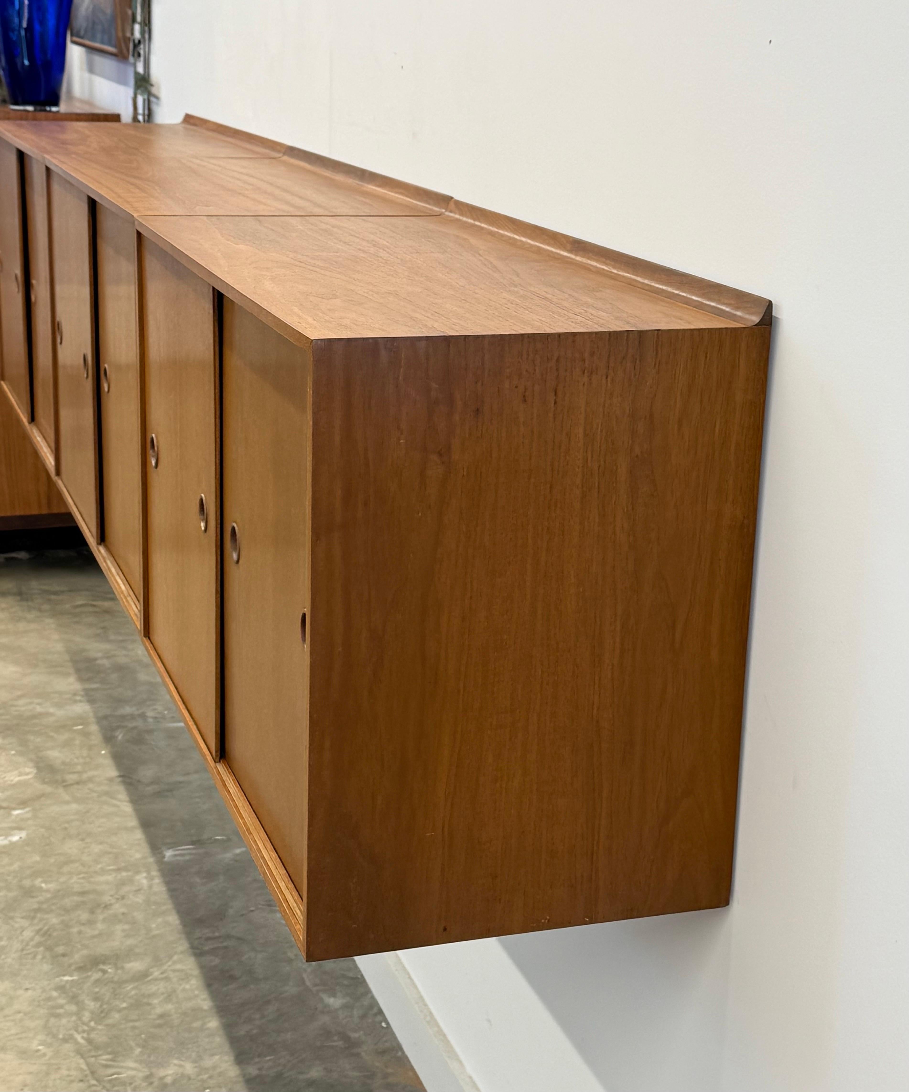 Mid-Century Wall Mounted Credenza by Finn Juhl for Baker In Good Condition In Raleigh, NC
