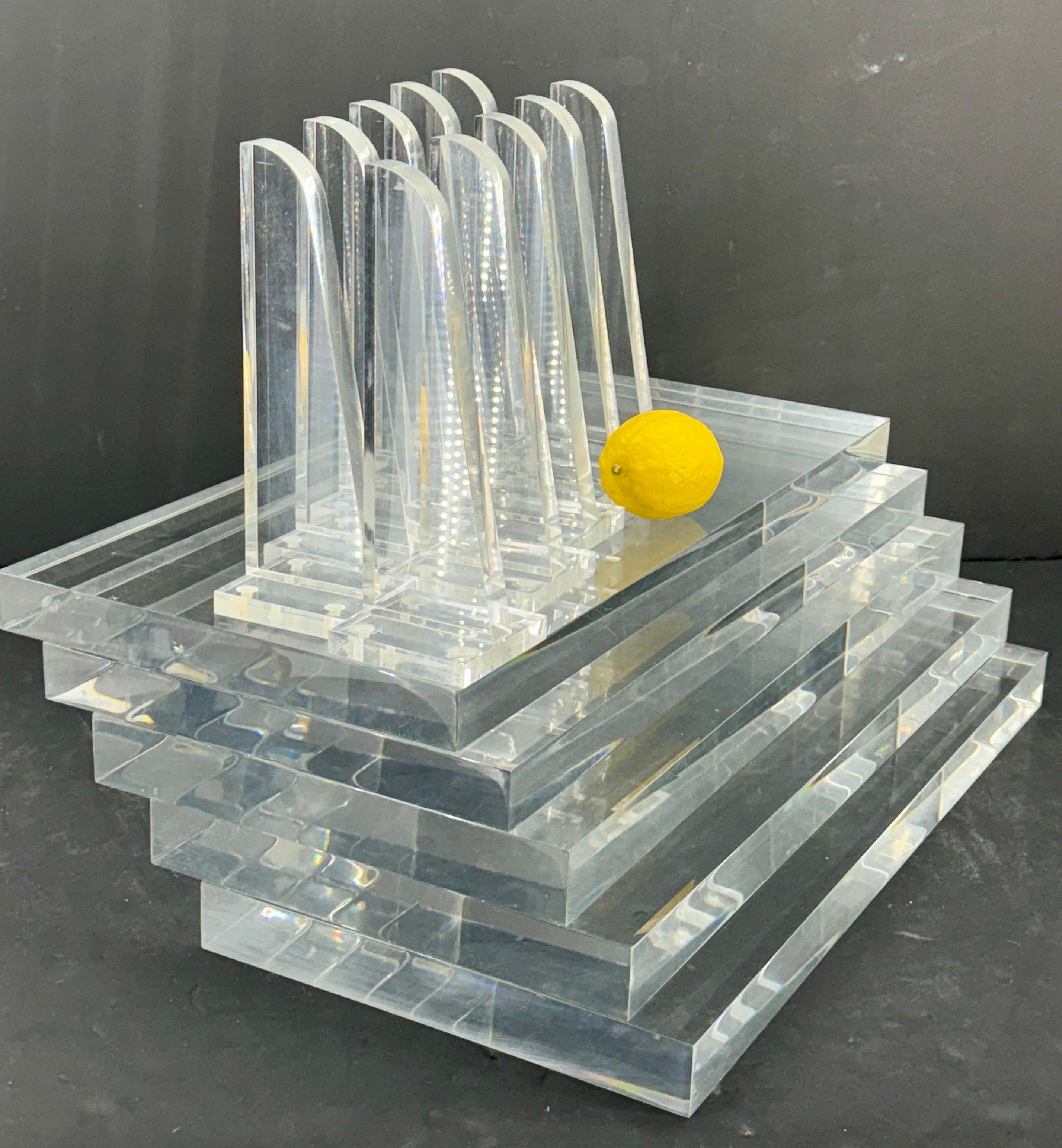 Mid-Century Modern Mid-Century Wall Mounted Floating Lucite Shelves, France 1980’s For Sale