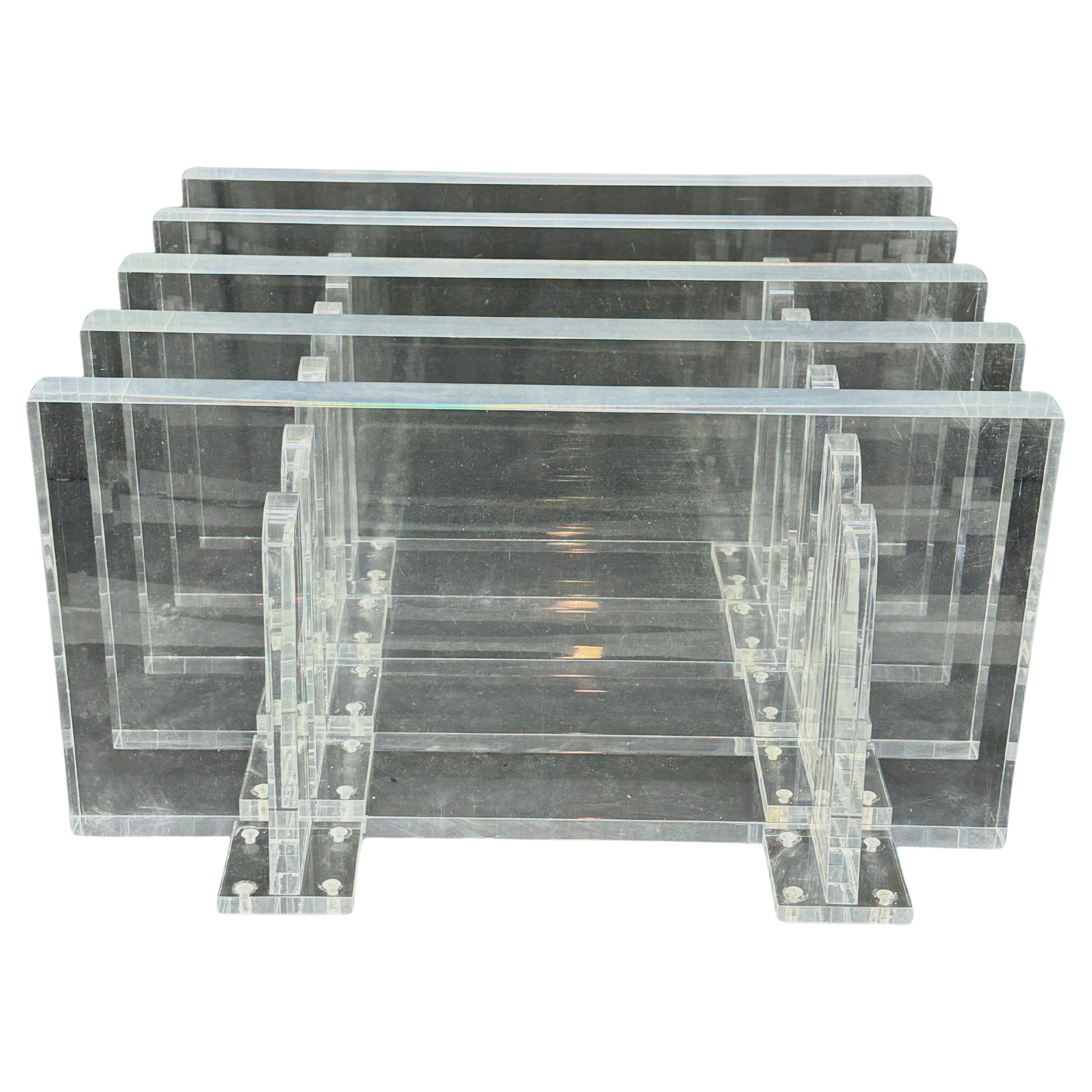 Mid-Century Wall Mounted Floating Lucite Shelves, France 1980’s