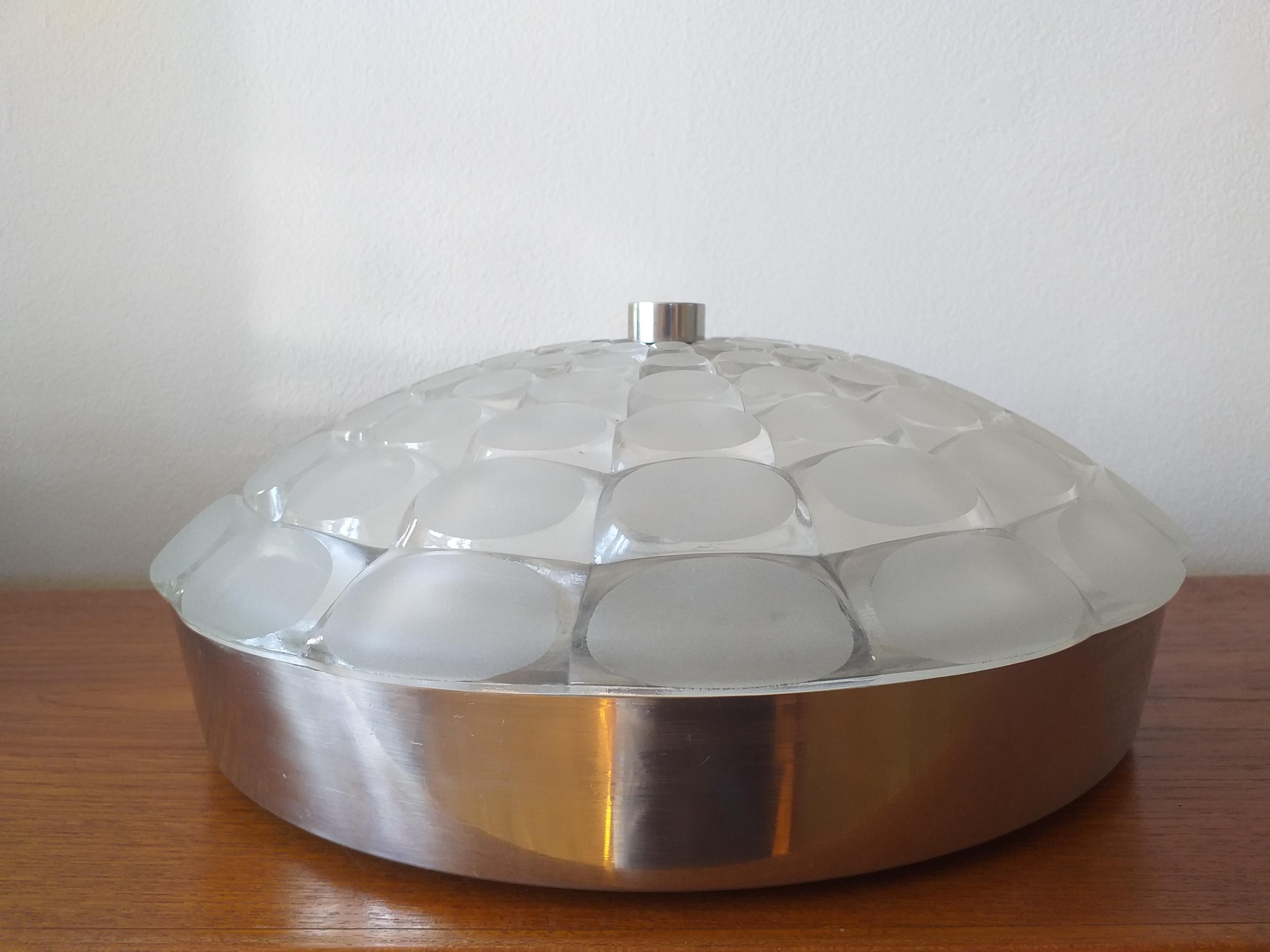 Mid Century Wall or Ceiling Light, Flush Mount, Austria, 1970s For Sale 3