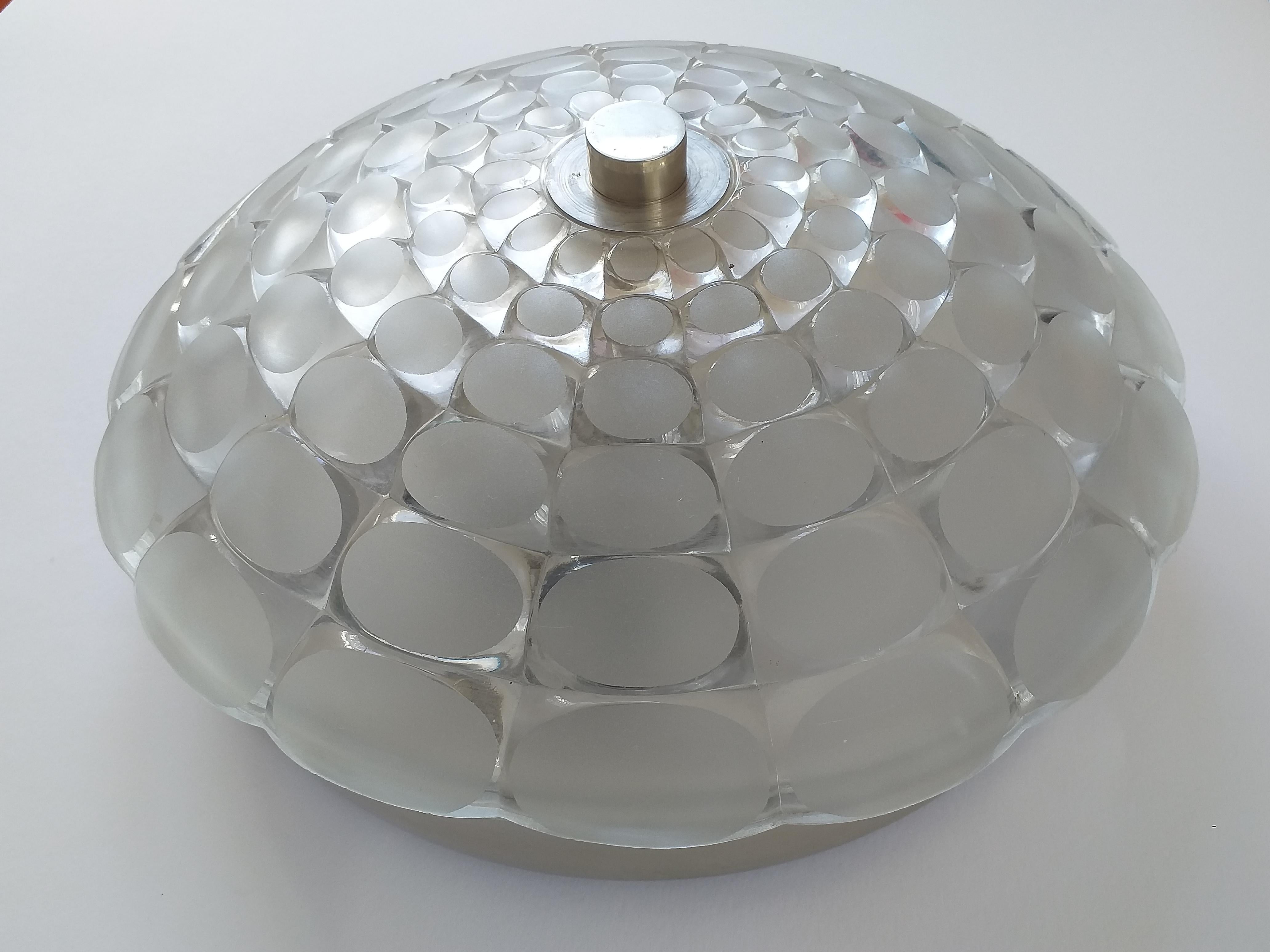 Mid Century Wall or Ceiling Light, Flush Mount, Austria, 1970s In Good Condition For Sale In Praha, CZ